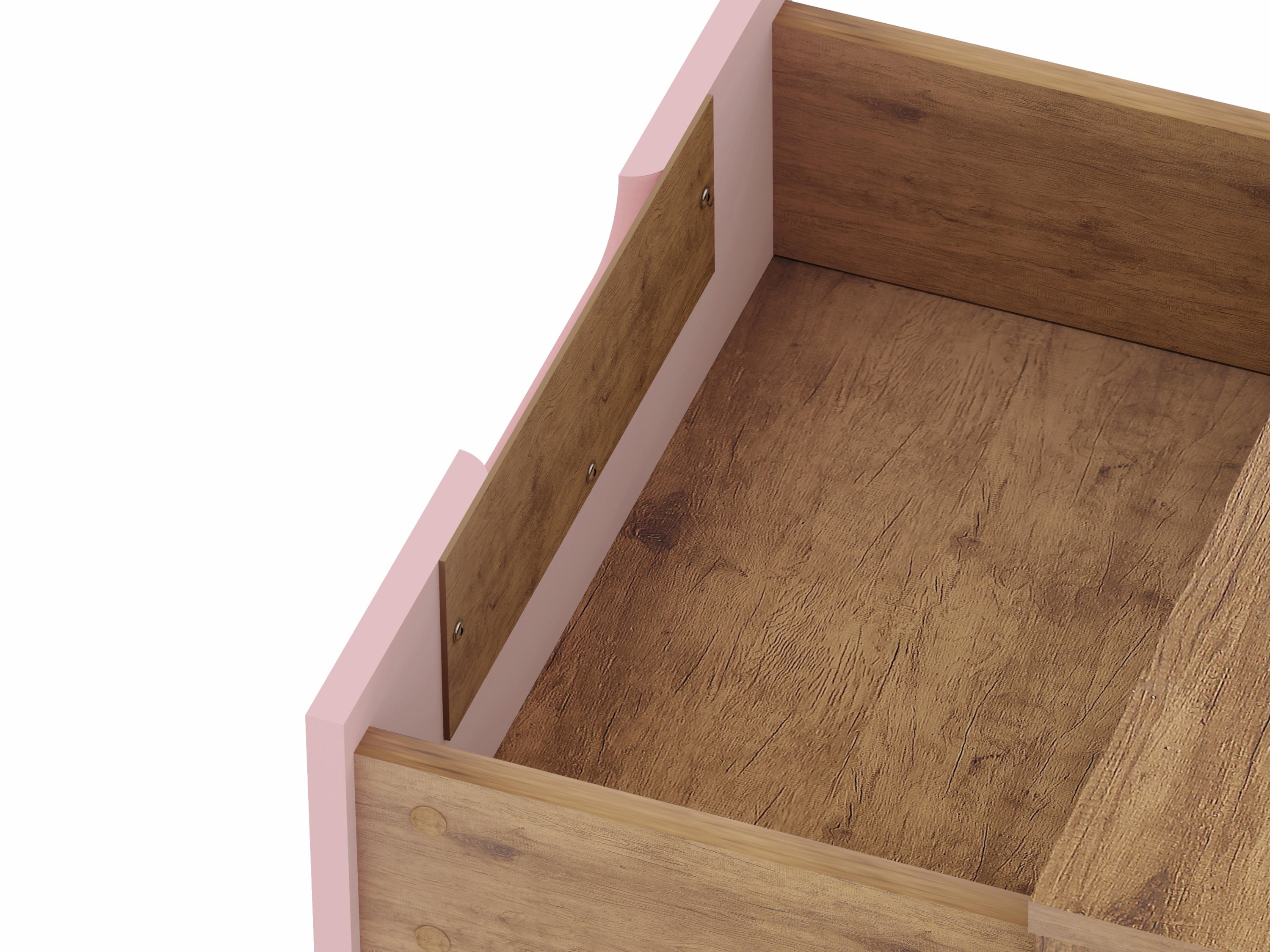 Rockefeller Nightstand 2.0 in Nature and Rose Pink | Modern Mid-Century Bedside Table | MidinMod