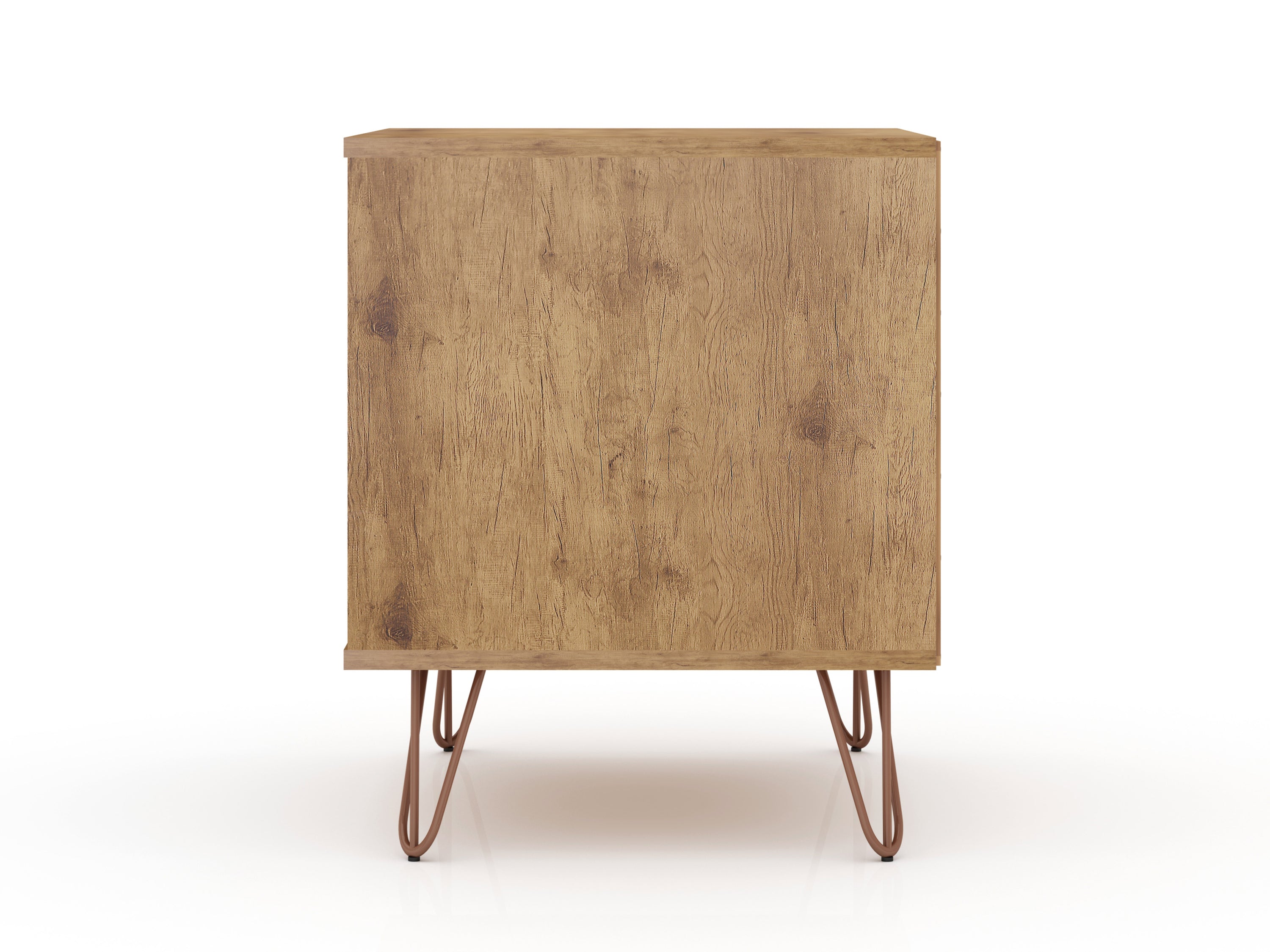 Rockefeller Nightstand 2.0 in Nature and Rose Pink | Modern Mid-Century Bedside Table | MidinMod