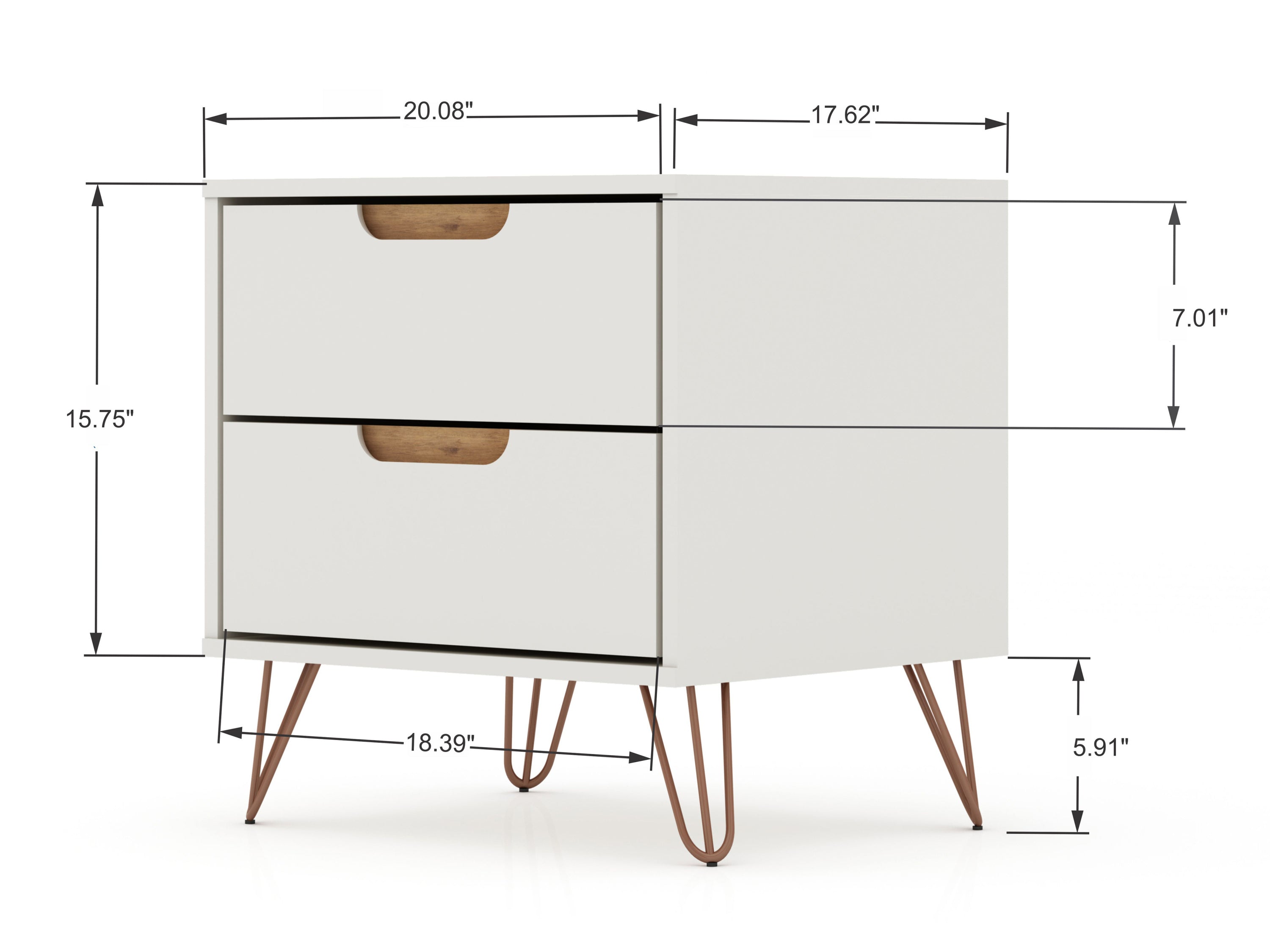 Rockefeller 2.0 Nightstand in Off-White | Modern Bedside Storage Table | MidinMod