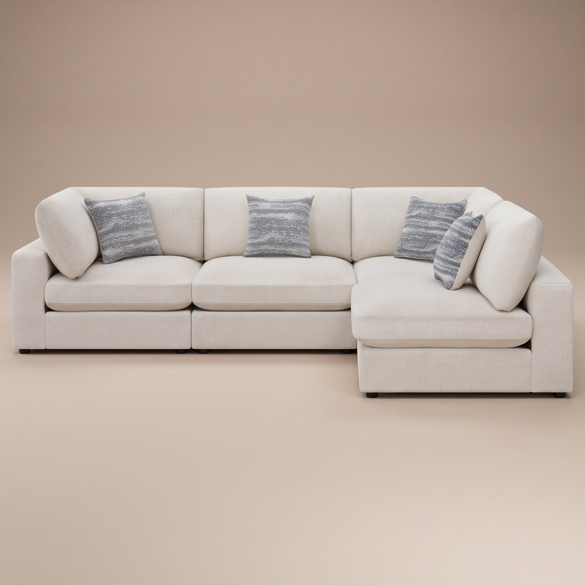 Serene 4-piece Upholstered Modular Sectional Sofa Beige