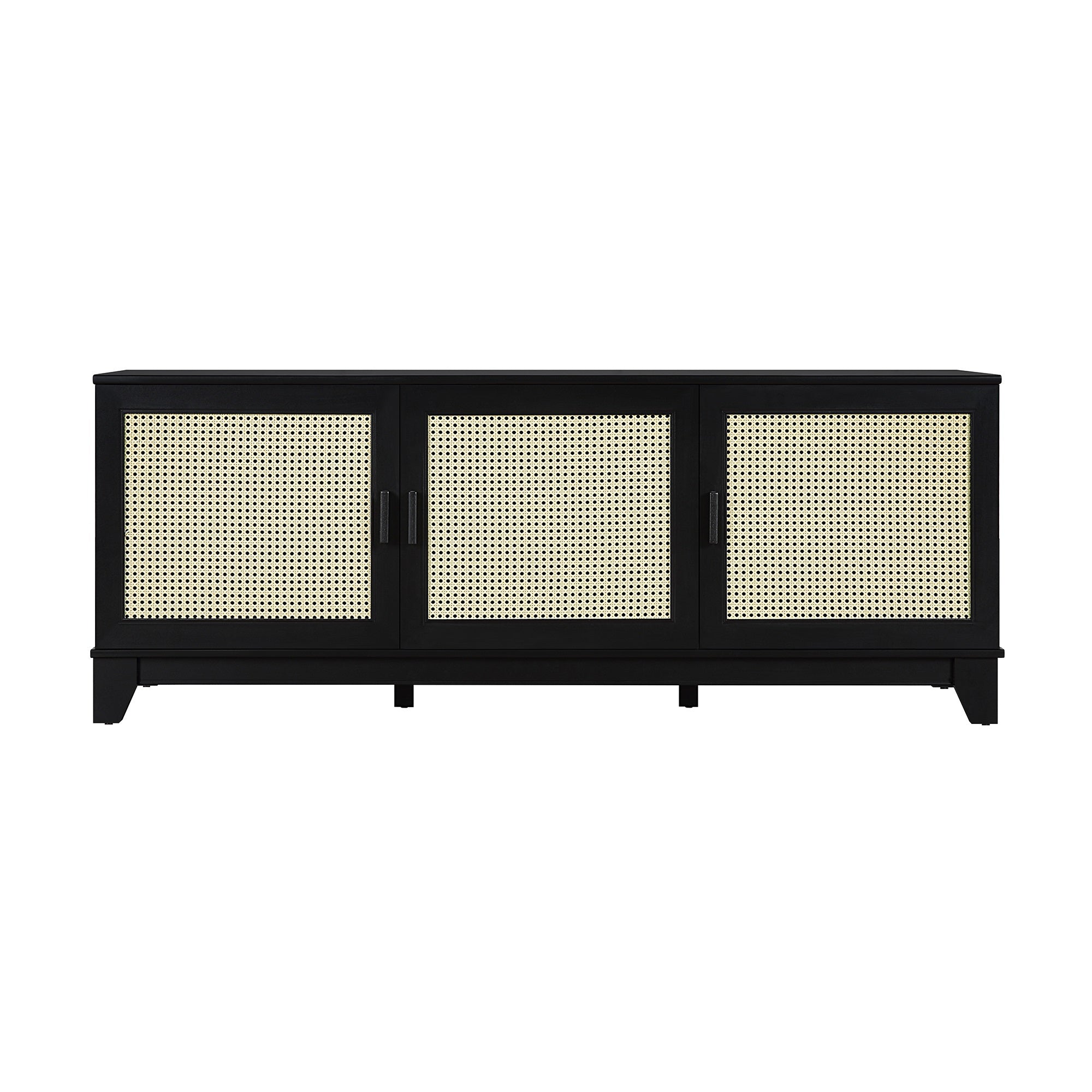 Sheridan Modern Black Solid Wood TV Stand | Streamlined Media Console | MidinMod