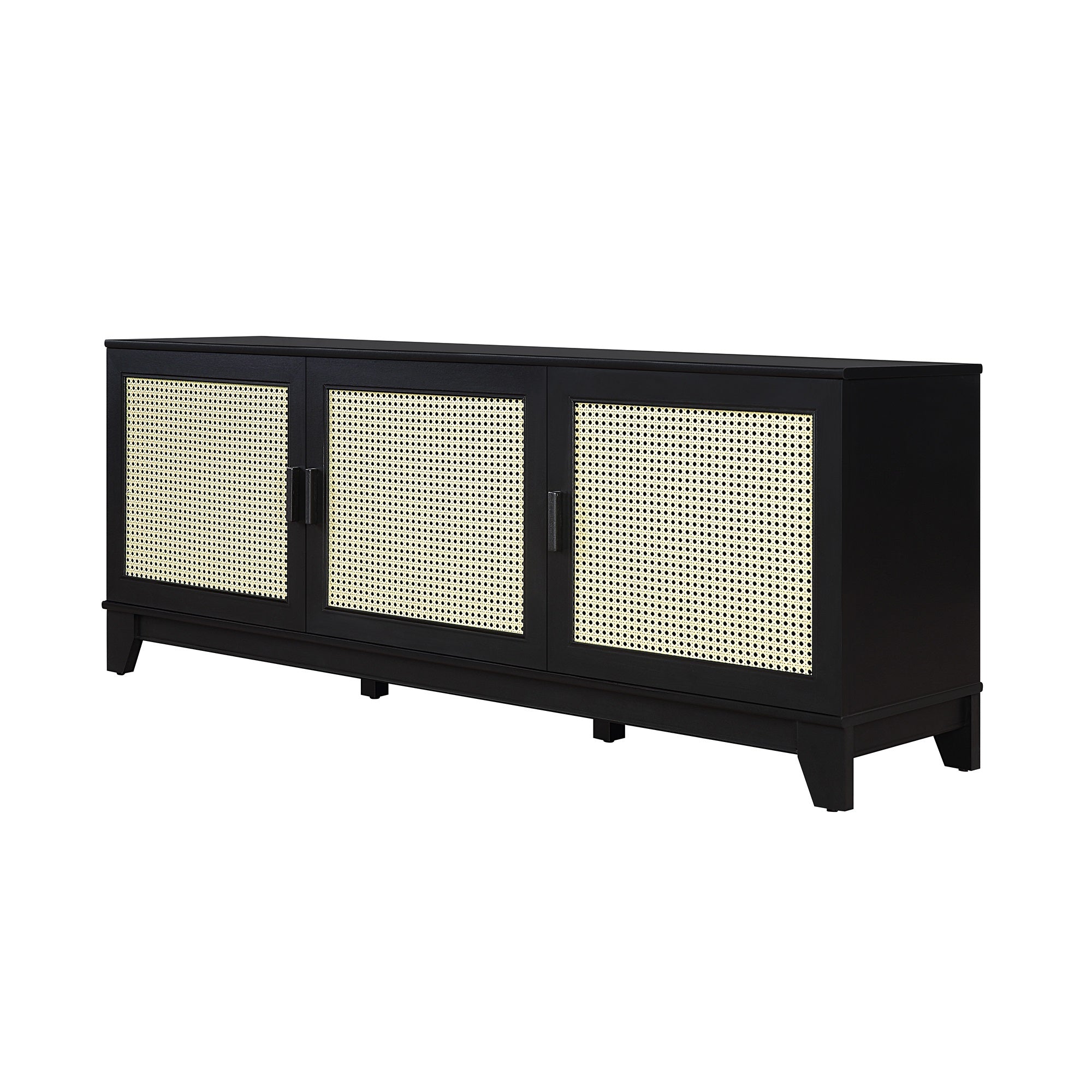 Sheridan Modern Black Solid Wood TV Stand | Streamlined Media Console | MidinMod