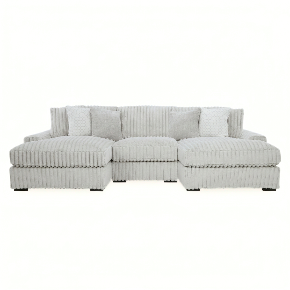 Stupendous 3-Piece Sectional with Double Chaise