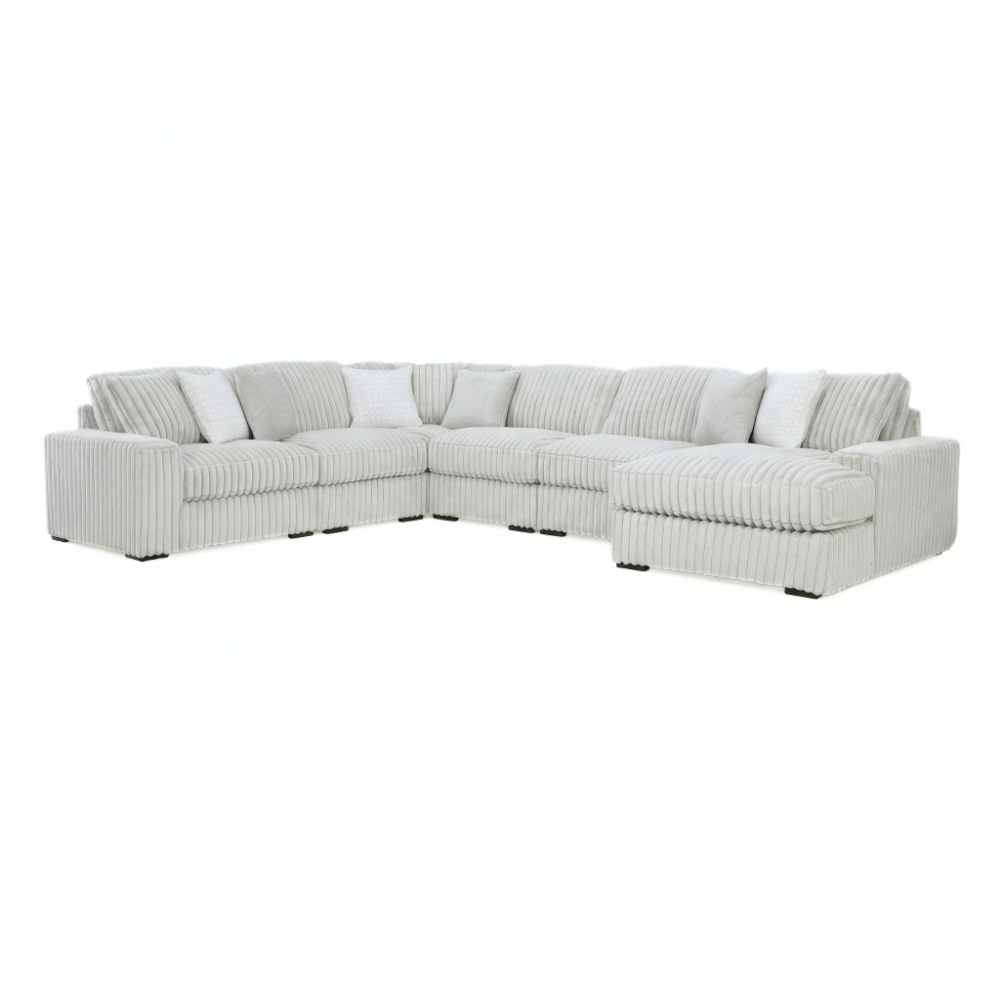 Stupendous 6-Piece Sectional with Right Chaise | Bold Character Meets Sink-In