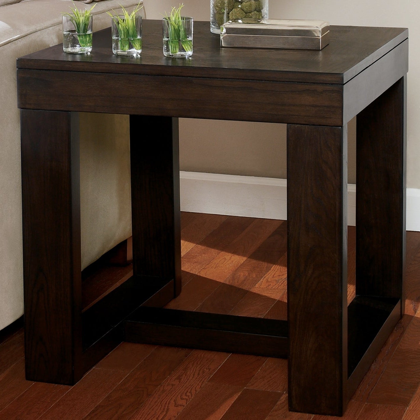 Watson Square End Table - Dark Brown