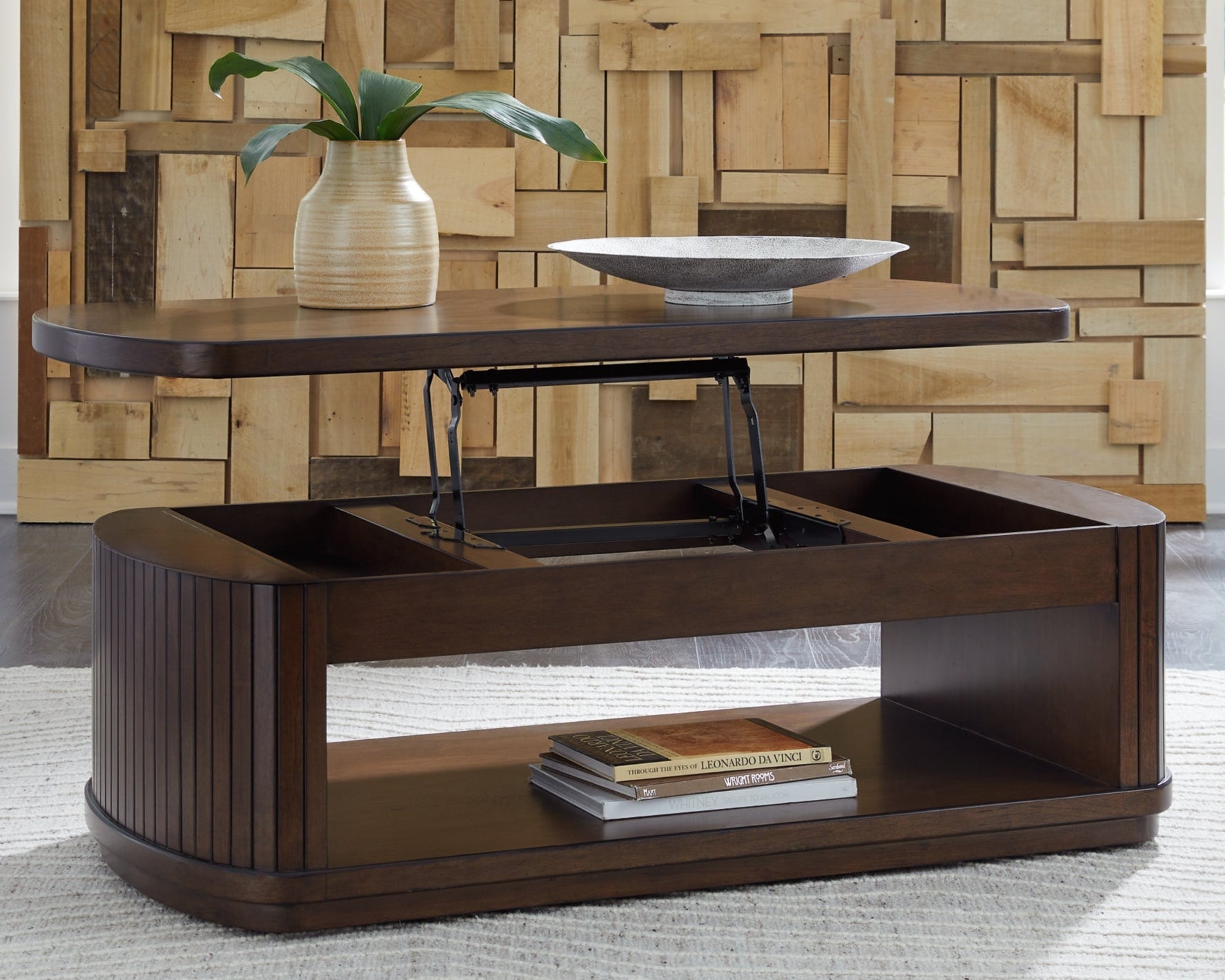 Korestone Lift Top Cocktail Table - Brown