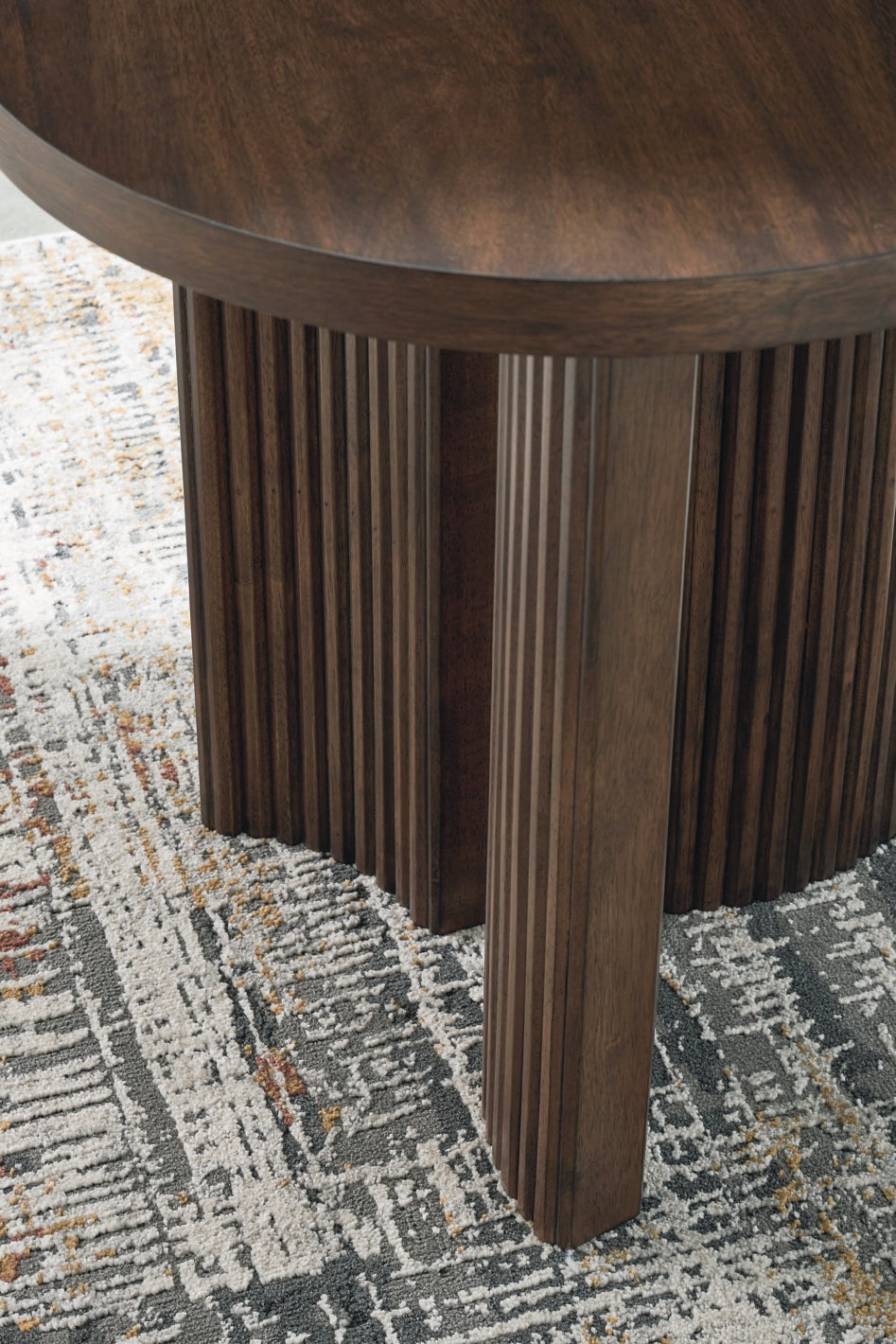 Korestone Round End Table - Brown
