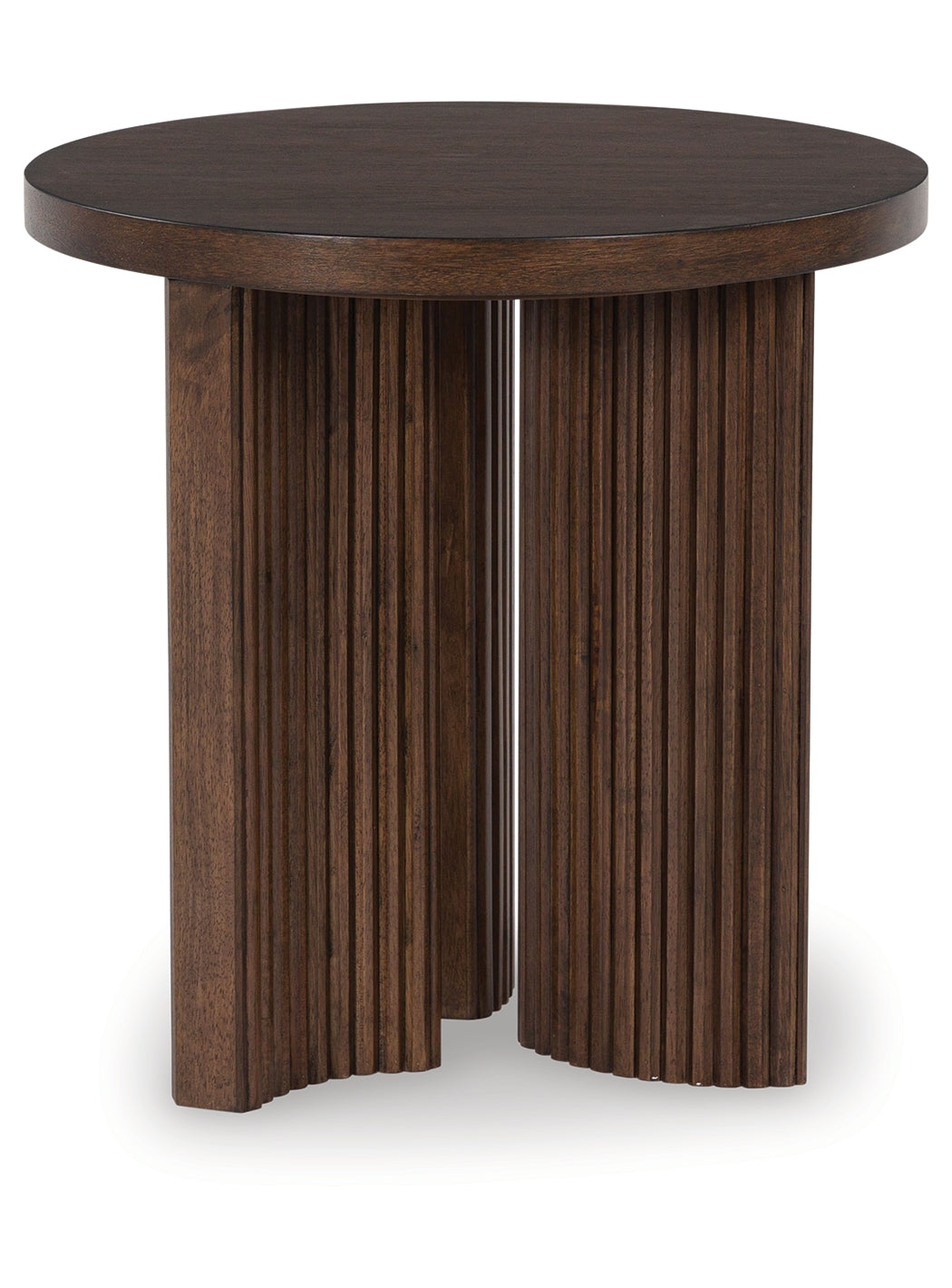 Korestone Round End Table - Brown