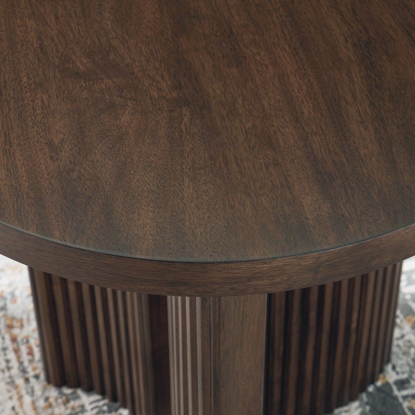 Korestone Round End Table - Brown