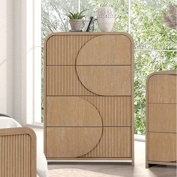 Tangentry Modern Natural Rubberwood Chest by Furniture of America
