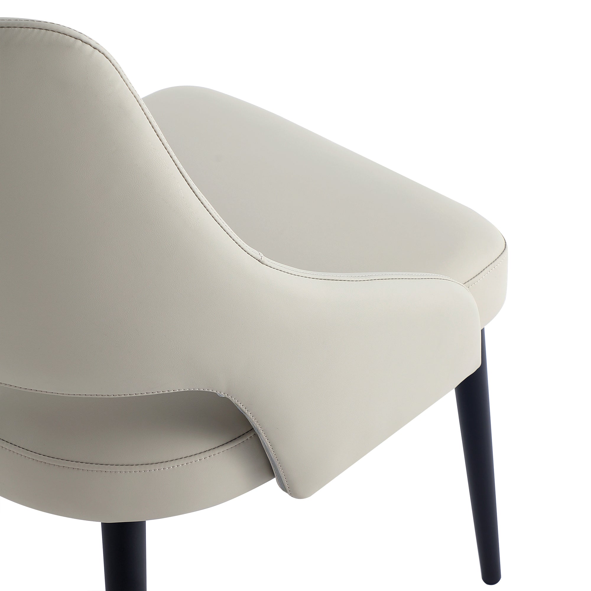 Tremont Stone Gray Dining Chair | Modern Leather Upholstered Seating | MidinMod