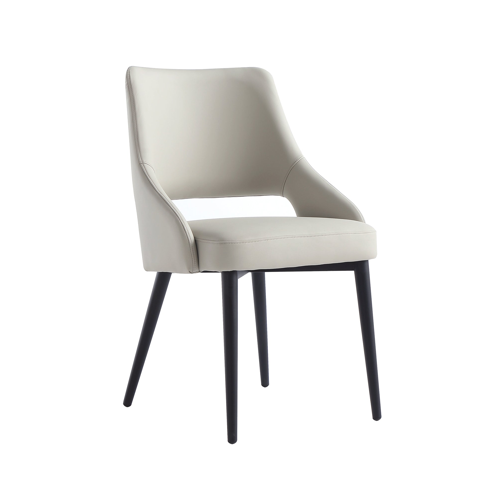 Tremont Stone Gray Dining Chair | Modern Leather Upholstered Seating | MidinMod