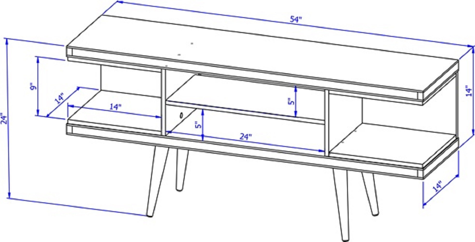 Utopia Modern Black Solid Wood TV Stand | MidinMod