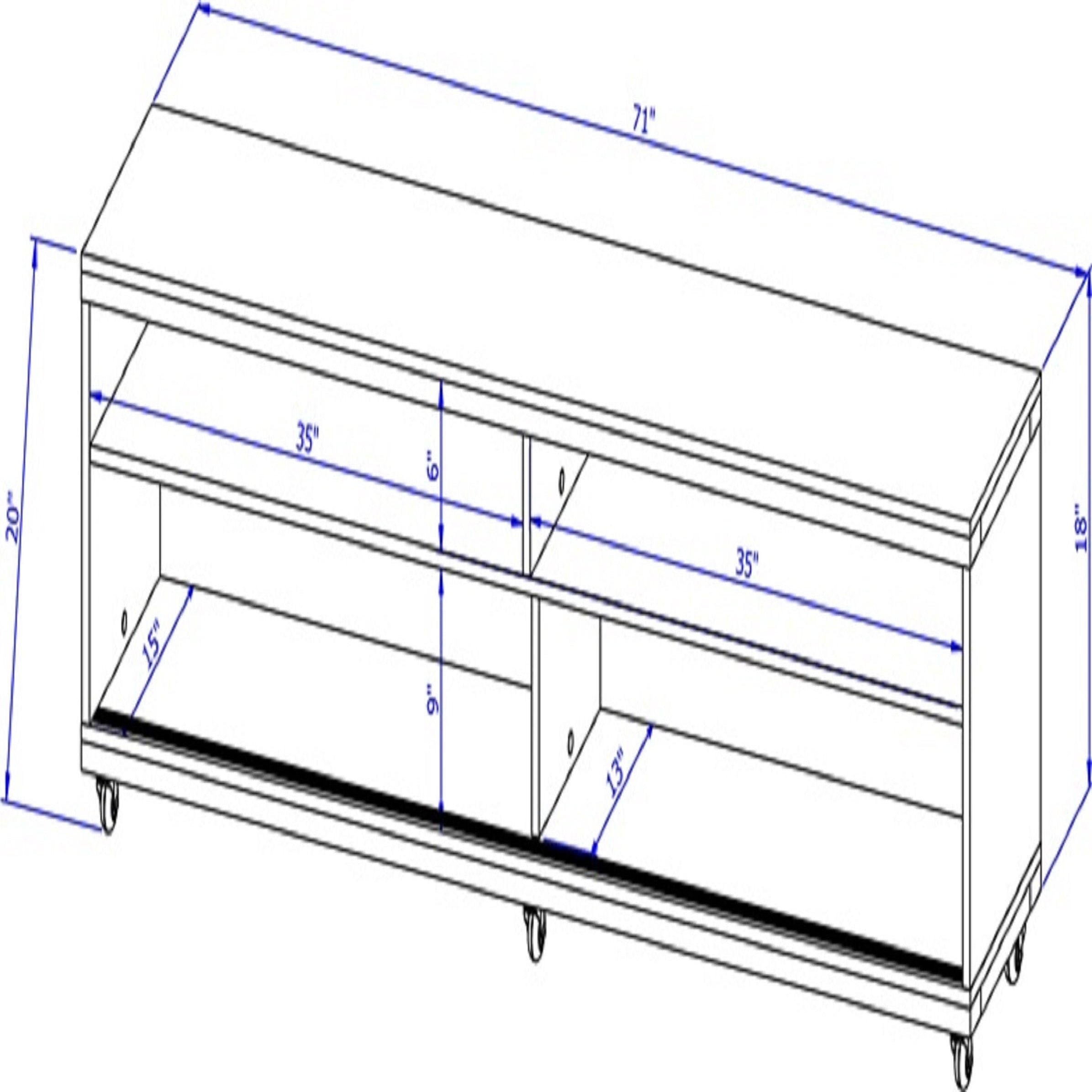Utopia Modern Maple Cream Solid Wood 71" TV Stand | MidinMod