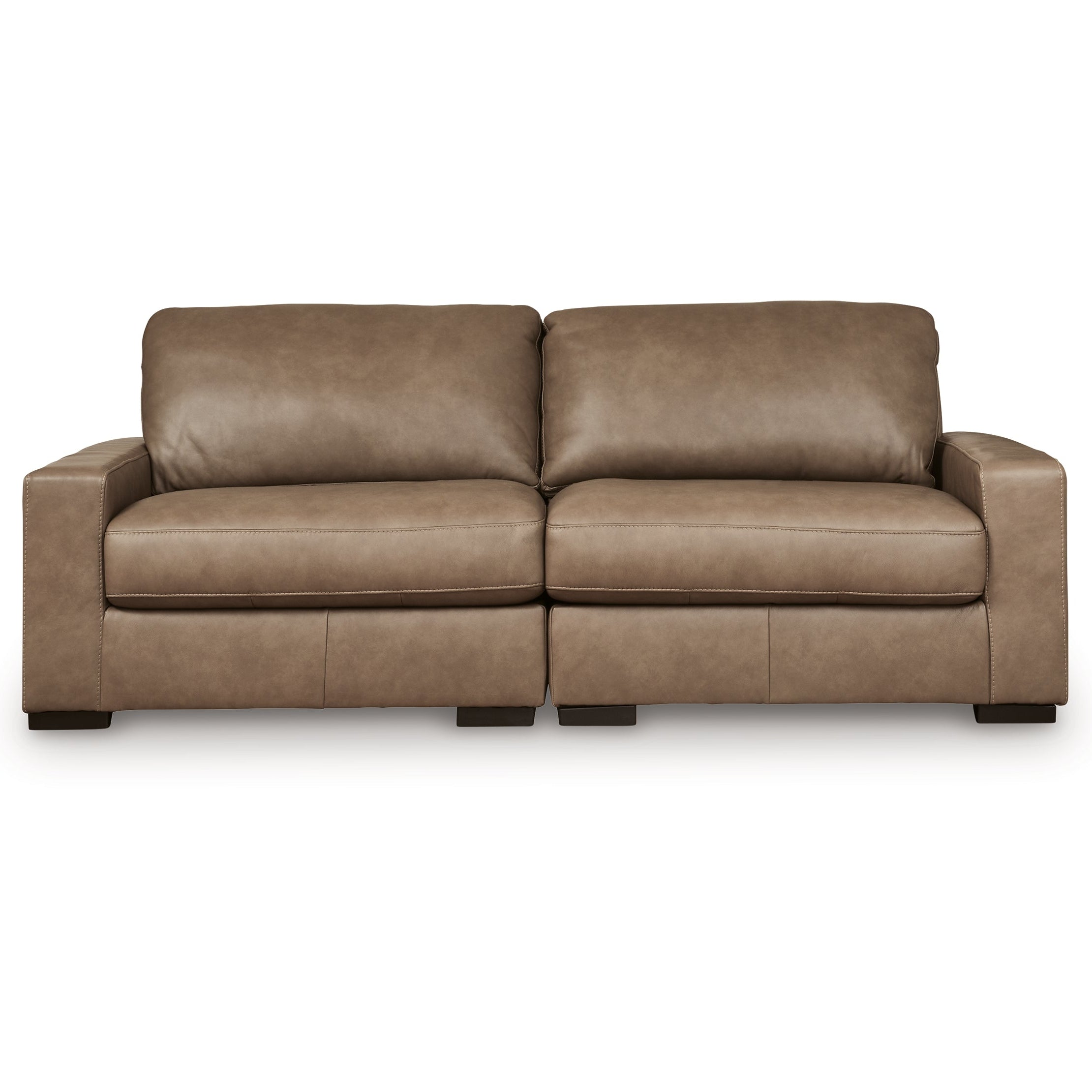 Veronella 2-Piece Modular Sectional Sofa in Top Grain Brown Leather