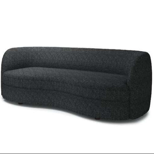Versoix Black Sofa | Contemporary Curved Boucle Kidney Sofa | MidinMod