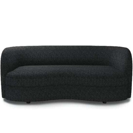 Versoix Black Sofa | Contemporary Curved Boucle Kidney Sofa | MidinMod