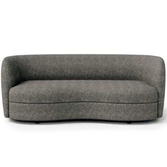Versoix Charcoal Gray Sofa | Contemporary Curved Boucle Kidney Sofa | MidinMod