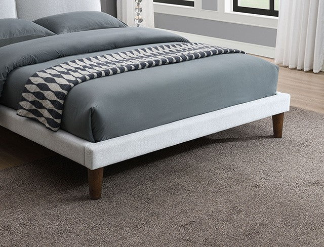 Verwood Light Gray Full Bed | Contemporary Solid Wood Platform Bed | MidinMod