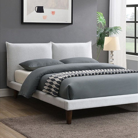 Verwood Light Gray Full Bed | Contemporary Solid Wood Platform Bed | MidinMod