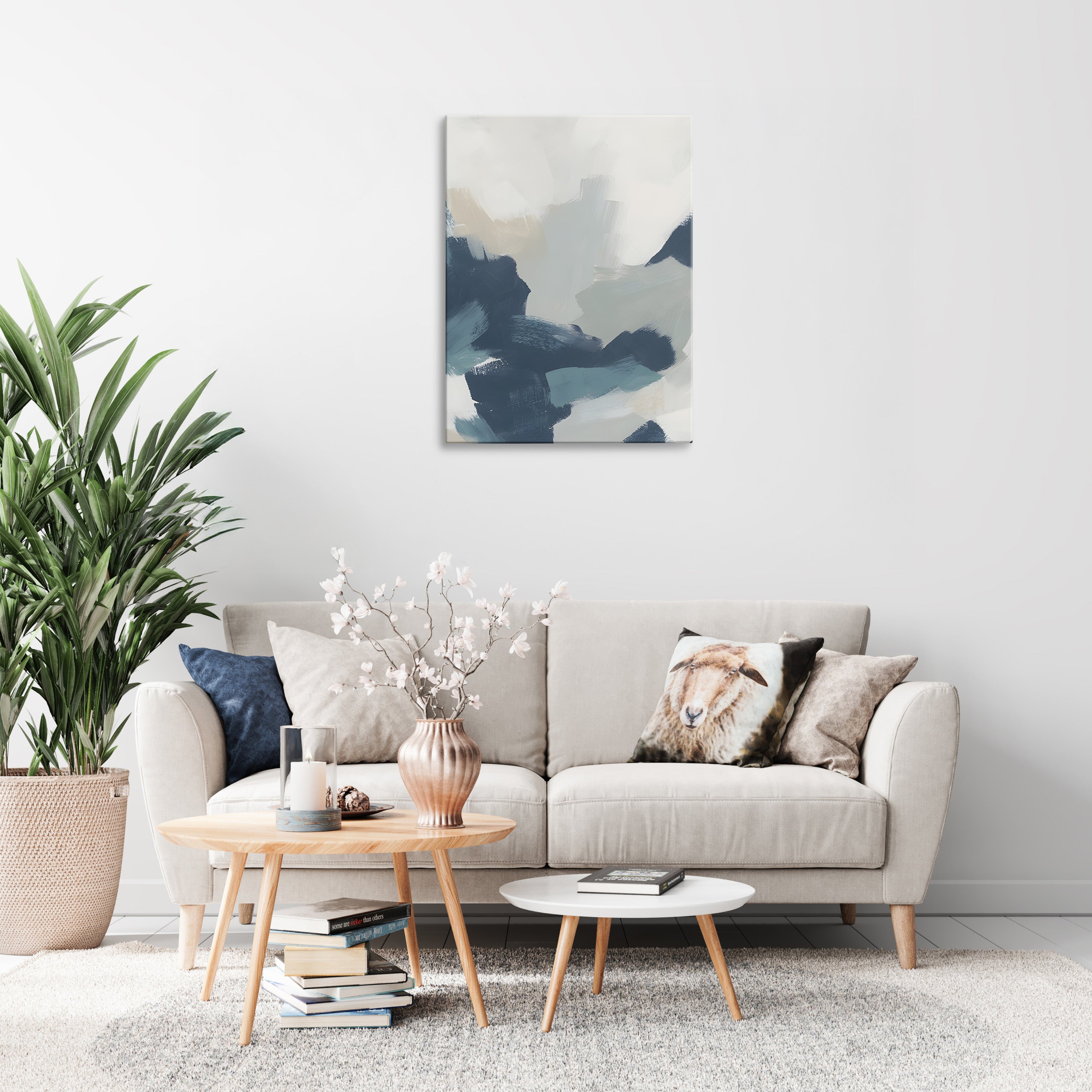 Brushy Blues II Abstract Wall Art