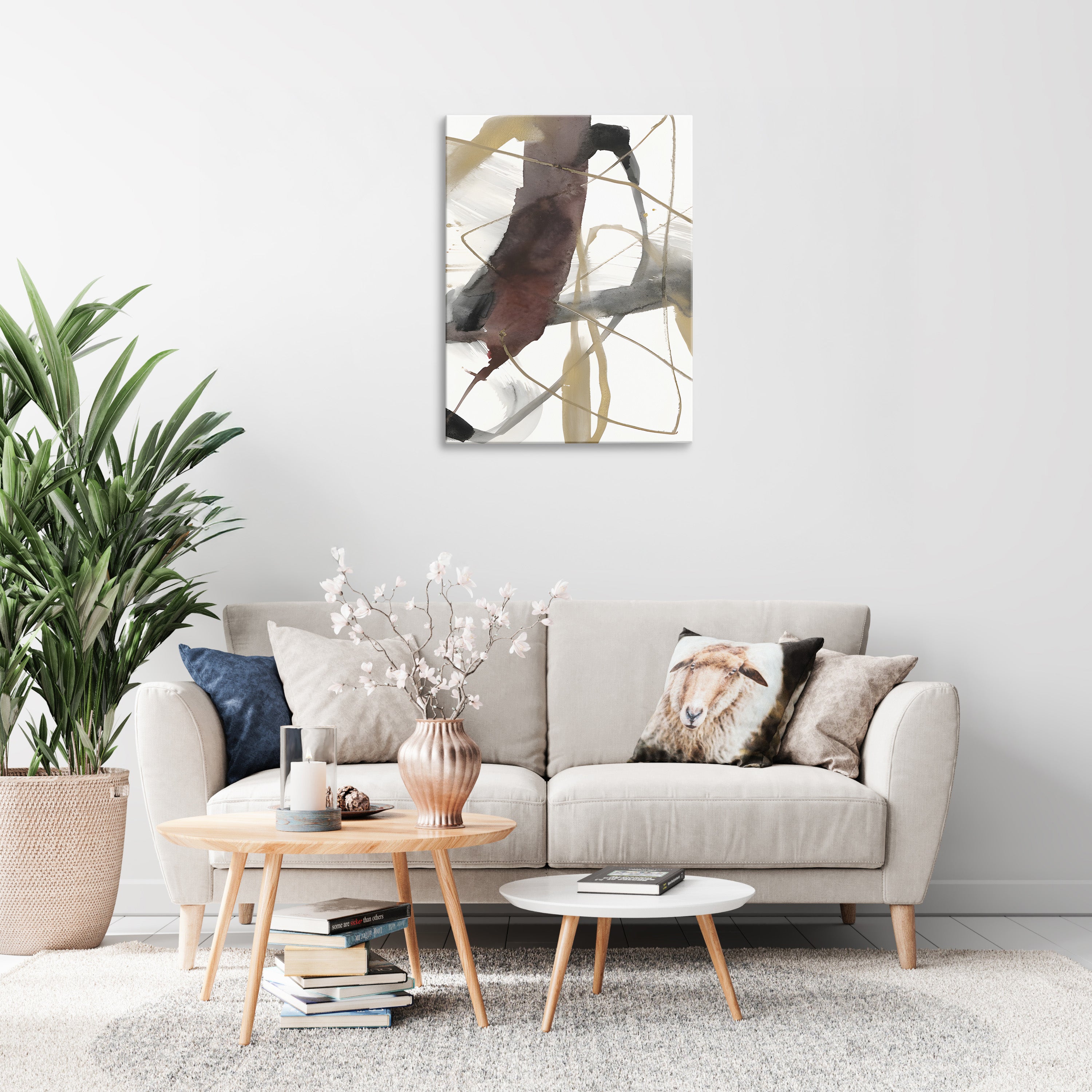 Burgundy Interjection Abstract Wall Art