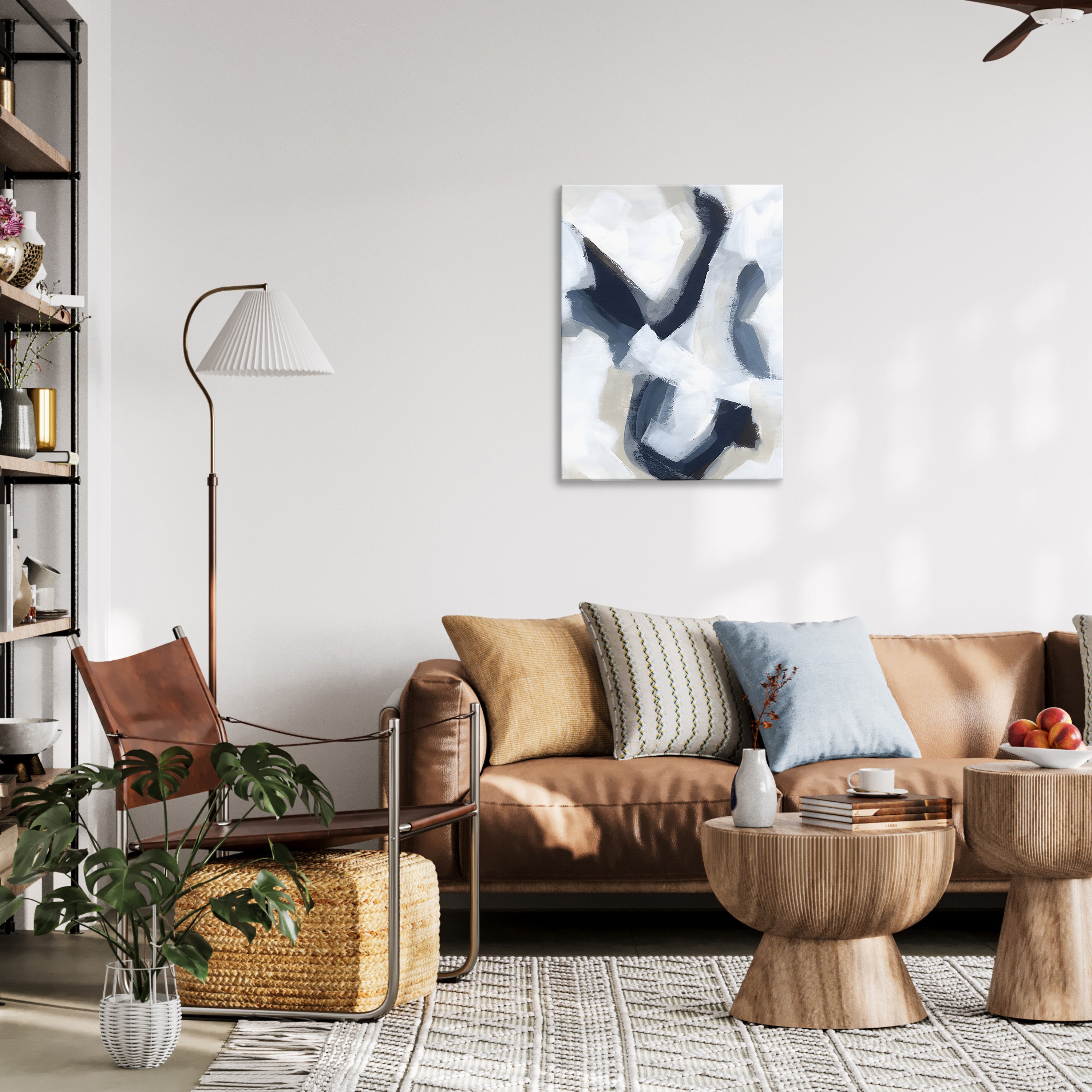 Indigo Imprint Abstract Wall Art