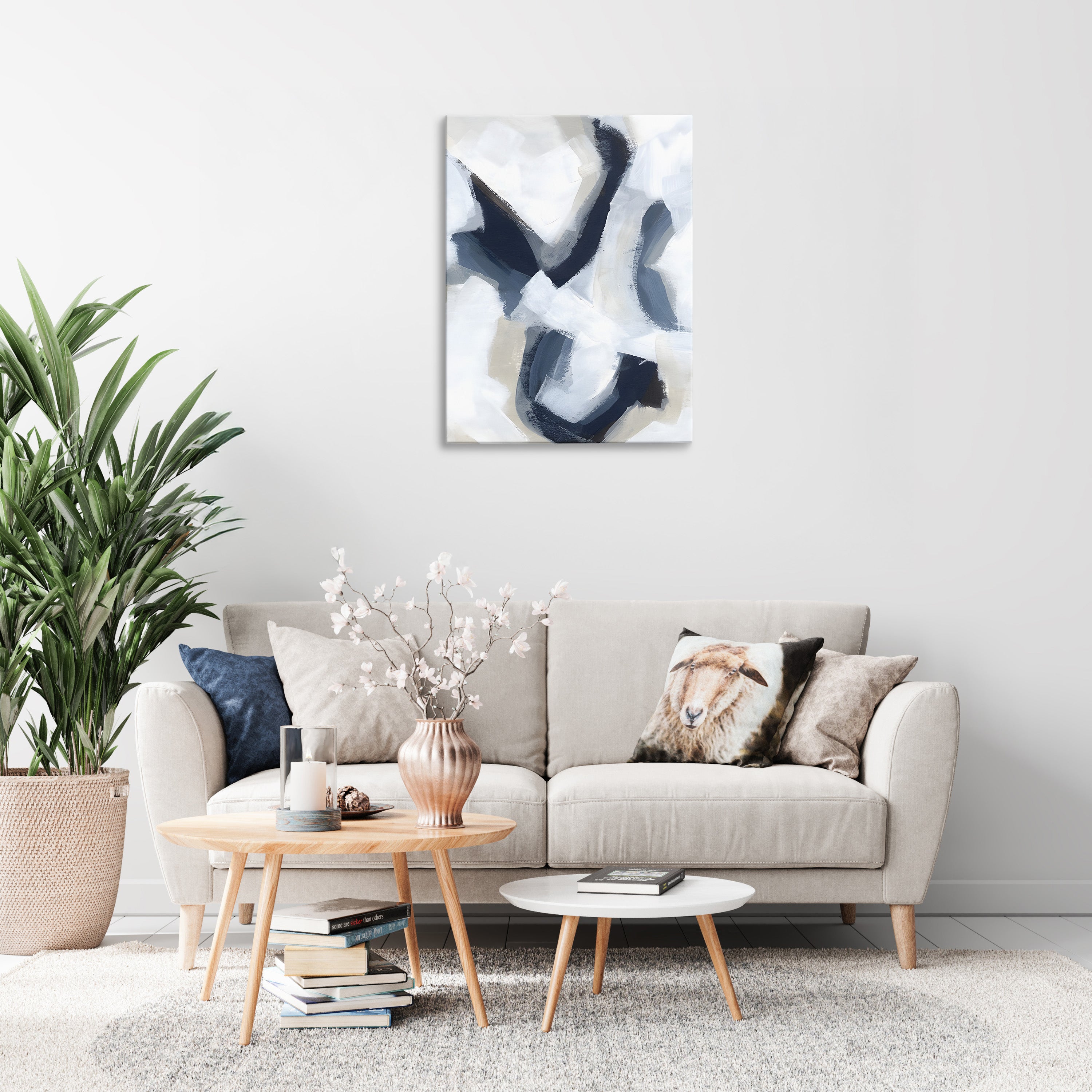 Indigo Imprint Abstract Wall Art