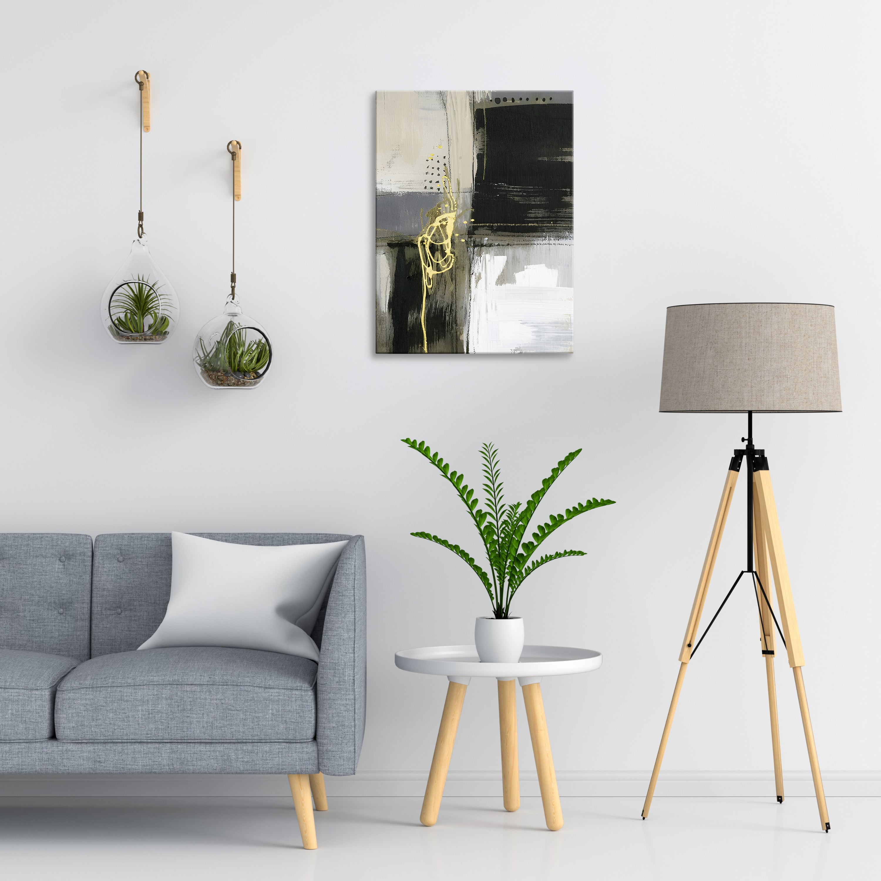 Neutral Divisions Abstract Wall Art