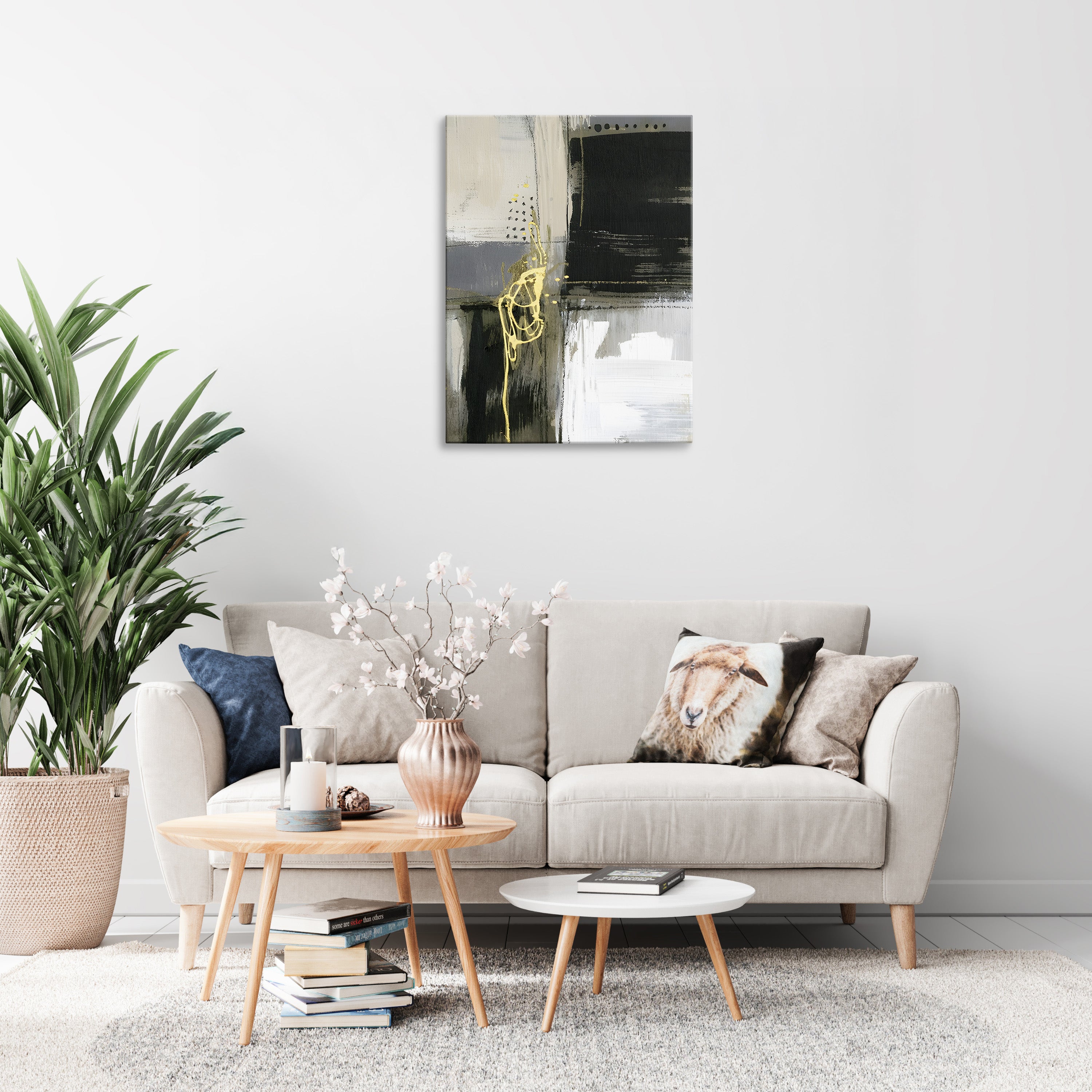 Neutral Divisions Abstract Wall Art