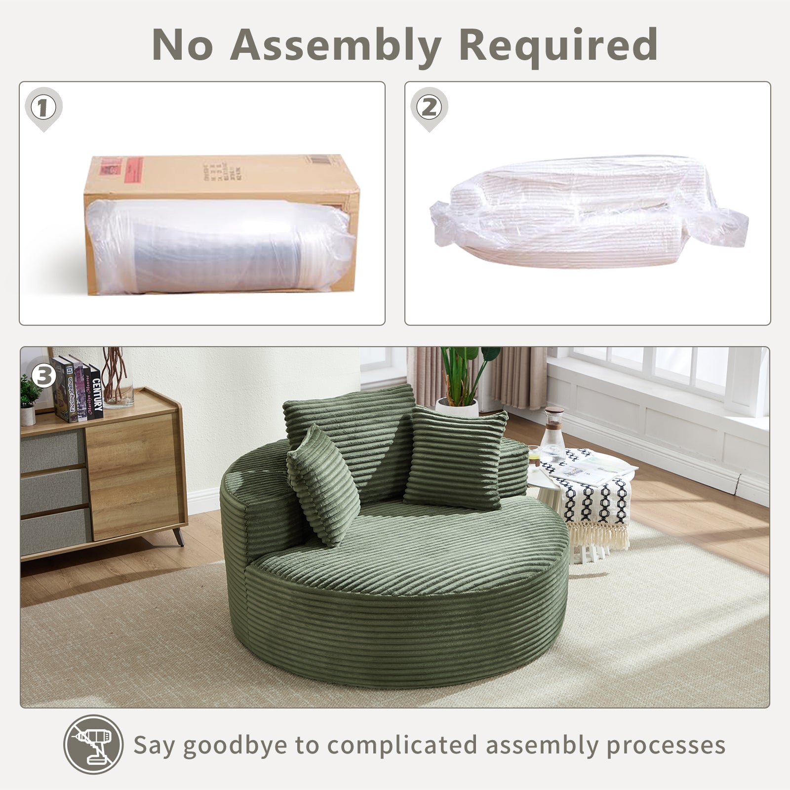 Modern Green Velvet Sofa Bed – Multifunctional Couch - MidinMod