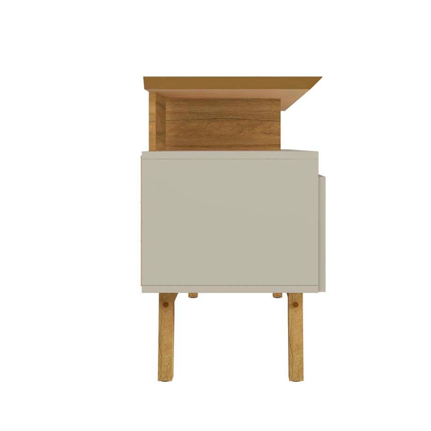 Yonkers Modern Off White Solid Wood TV Stand | Streamlined Media Console | MidinMod