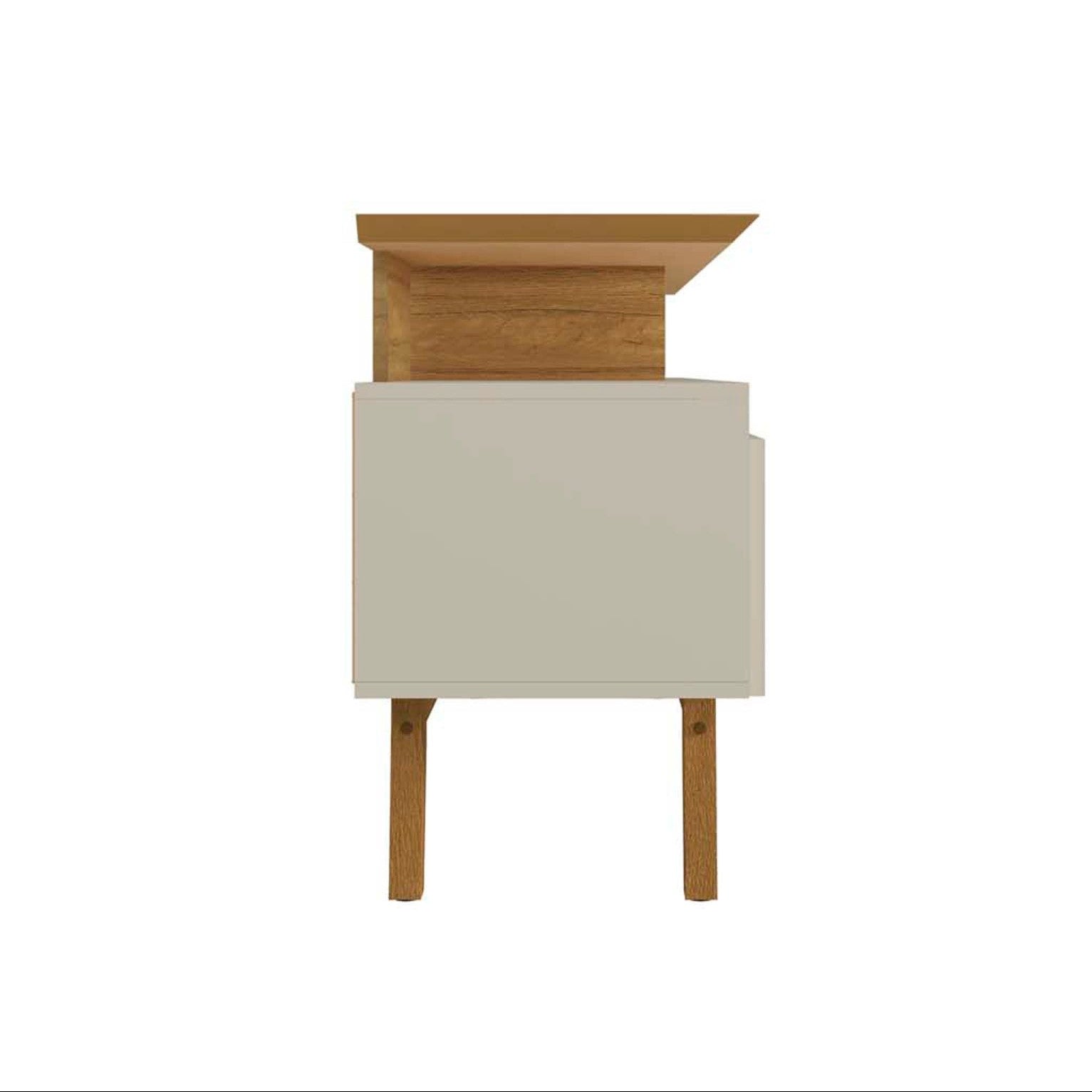 Yonkers Modern Off White Solid Wood TV Stand | Streamlined Media Console | MidinMod