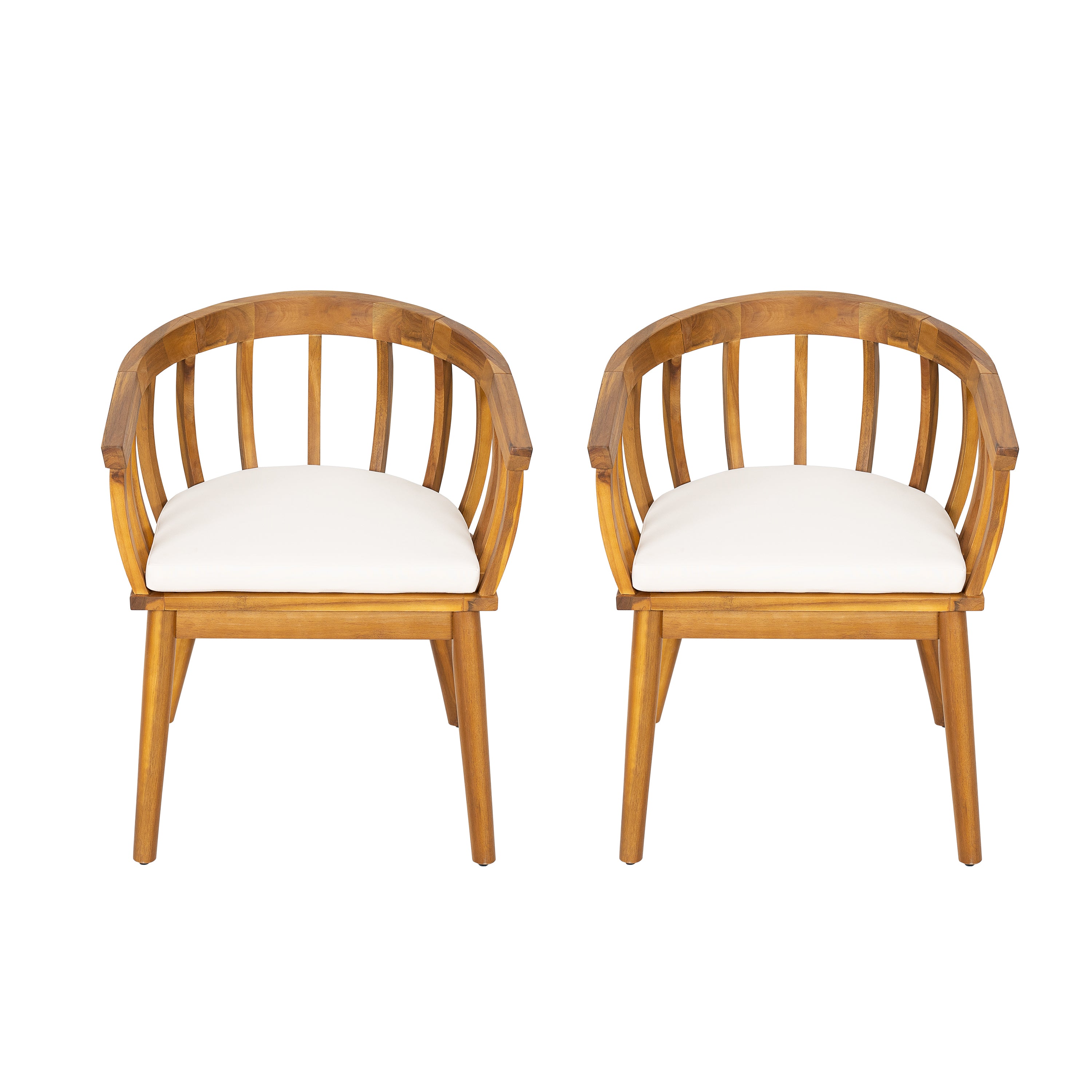 Klismos Outdoor Dining Chair Set Outdoor Seating - Beige