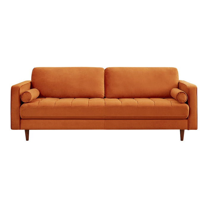 Daphne Modern Sofa (Burnt Orange - Velvet) - MidinMod Houston Tx Mid Century Furniture Store - Sofas 1
