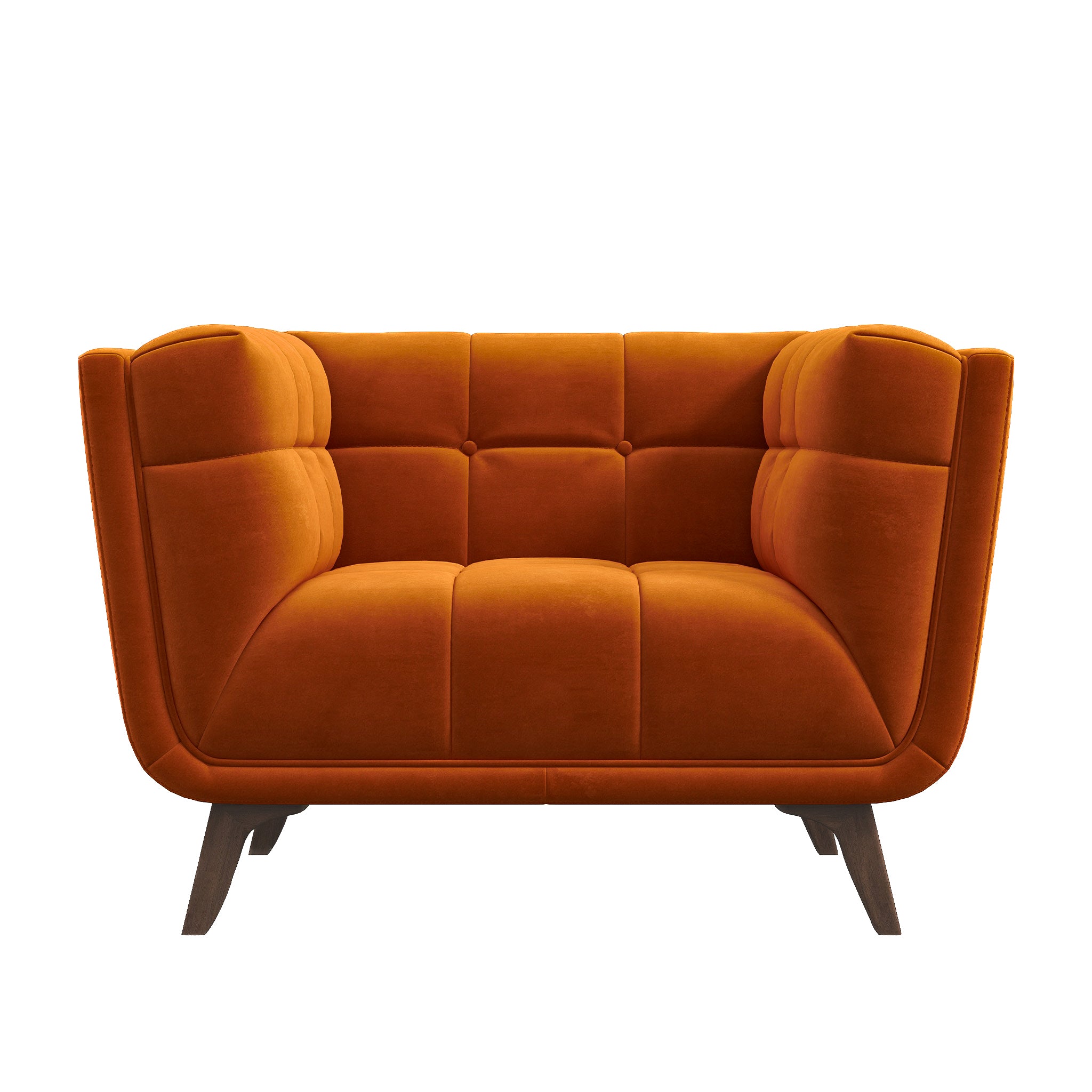 Kano Burnt Orange Velvet Lounge Chair - MidinMod