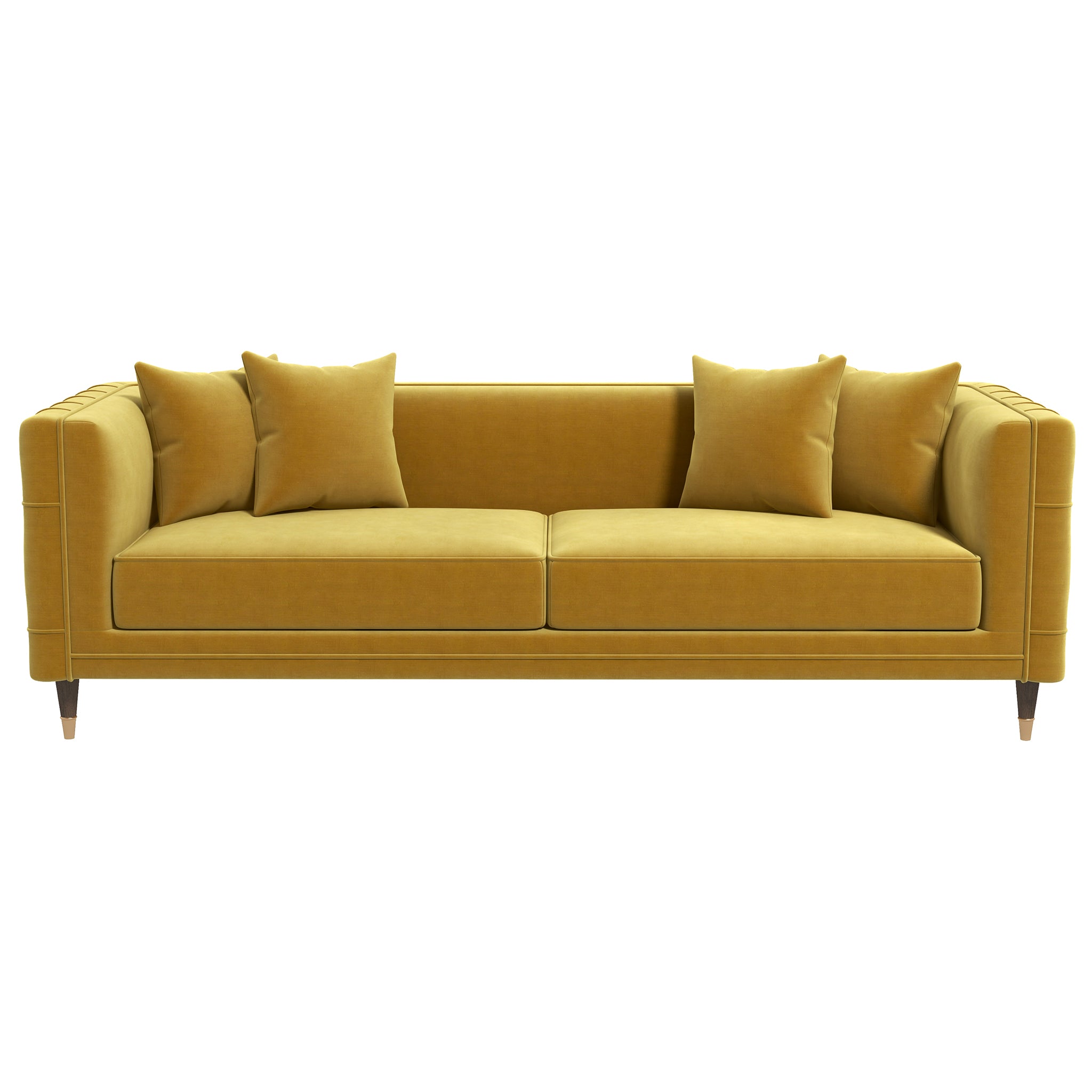 Mara Yellow Mustard Velvet Sofa - MidinMod