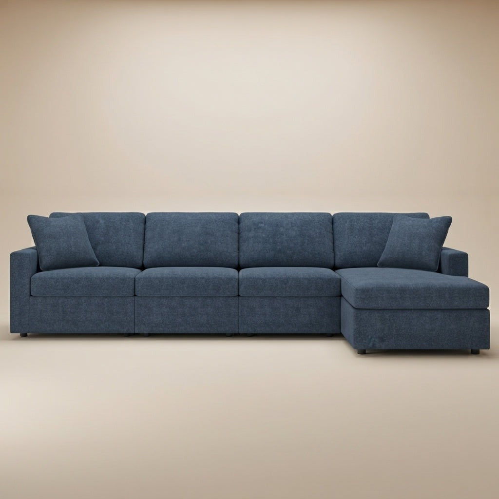 Modmax 4-Piece Sectional with Chaise - Oyster, Right-Arm Chaise, Storage Console