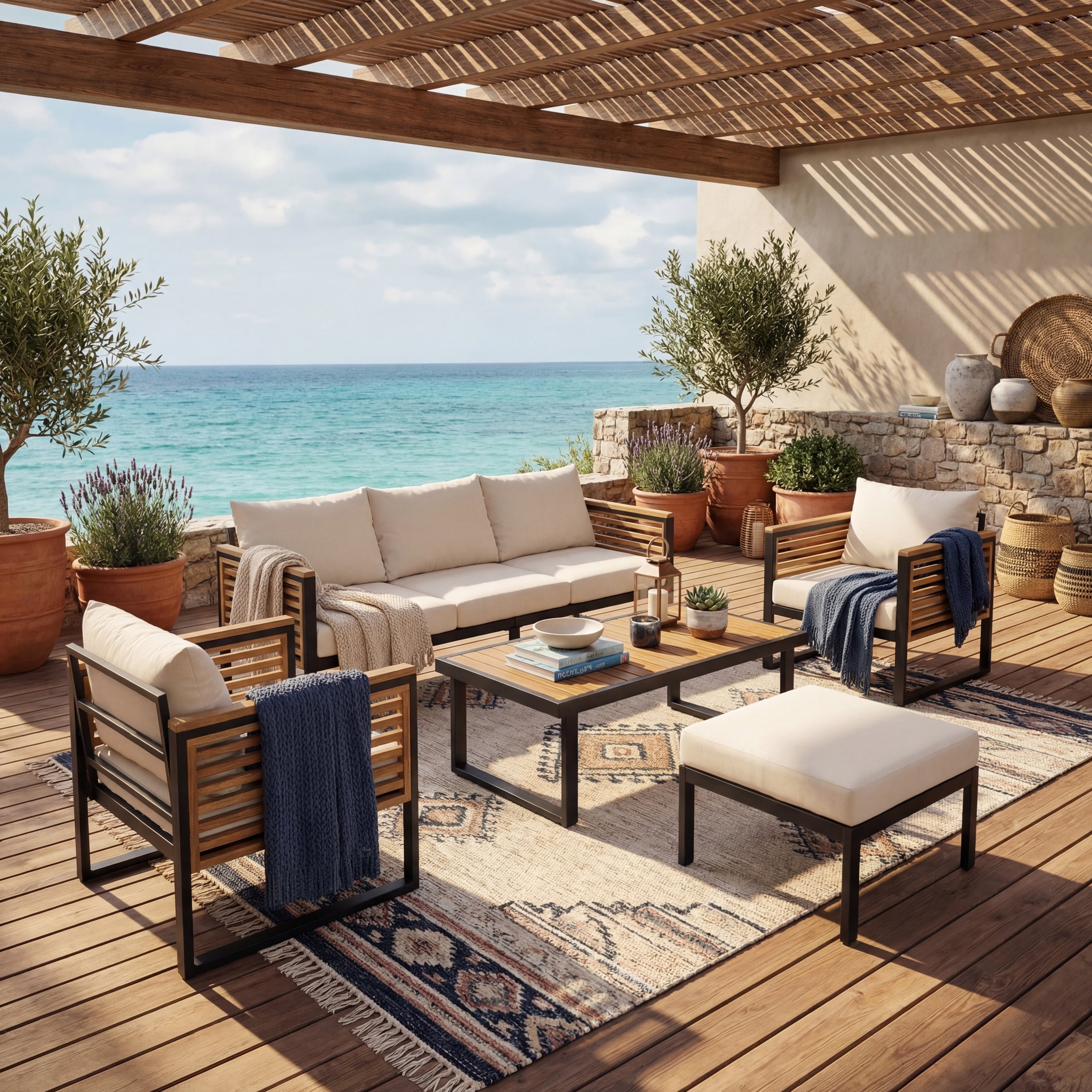 Outdoor Sofa Set Acacia Wood
