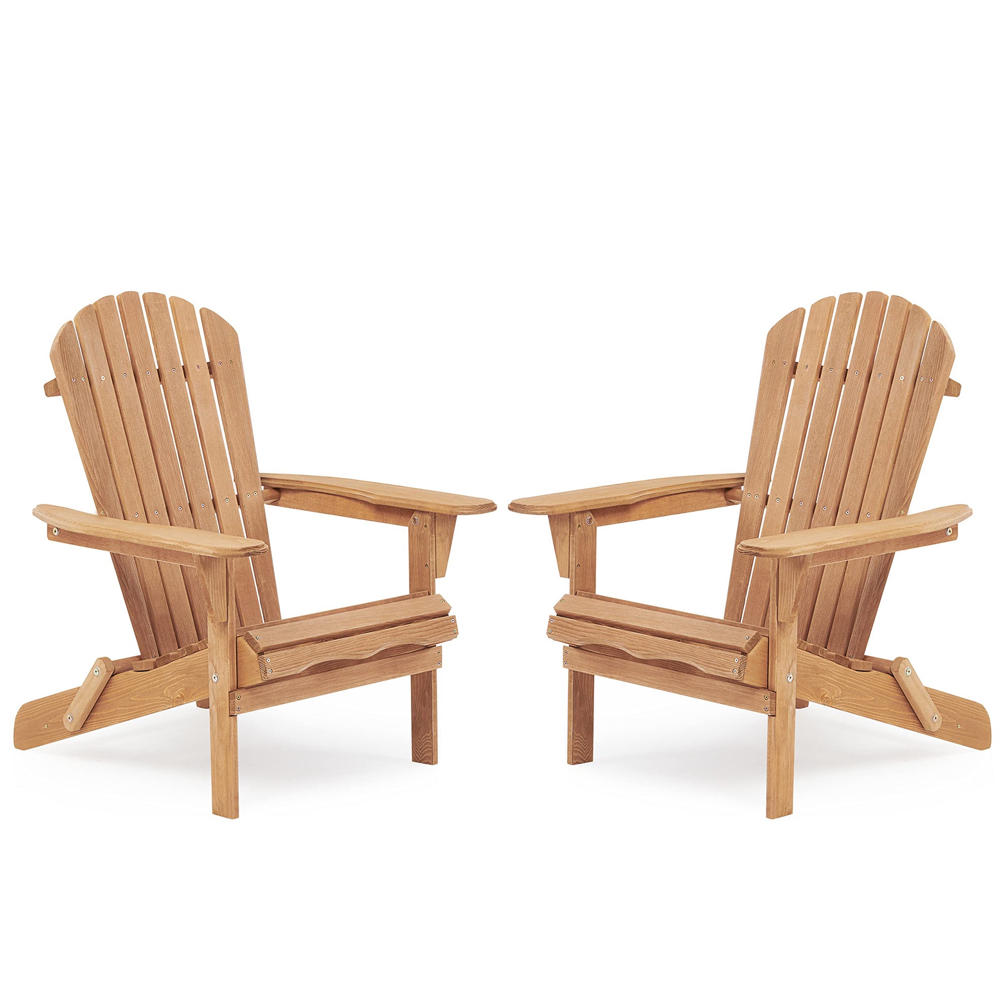 Wooden Outdoor Adirondack Chair Folding Design - Brown