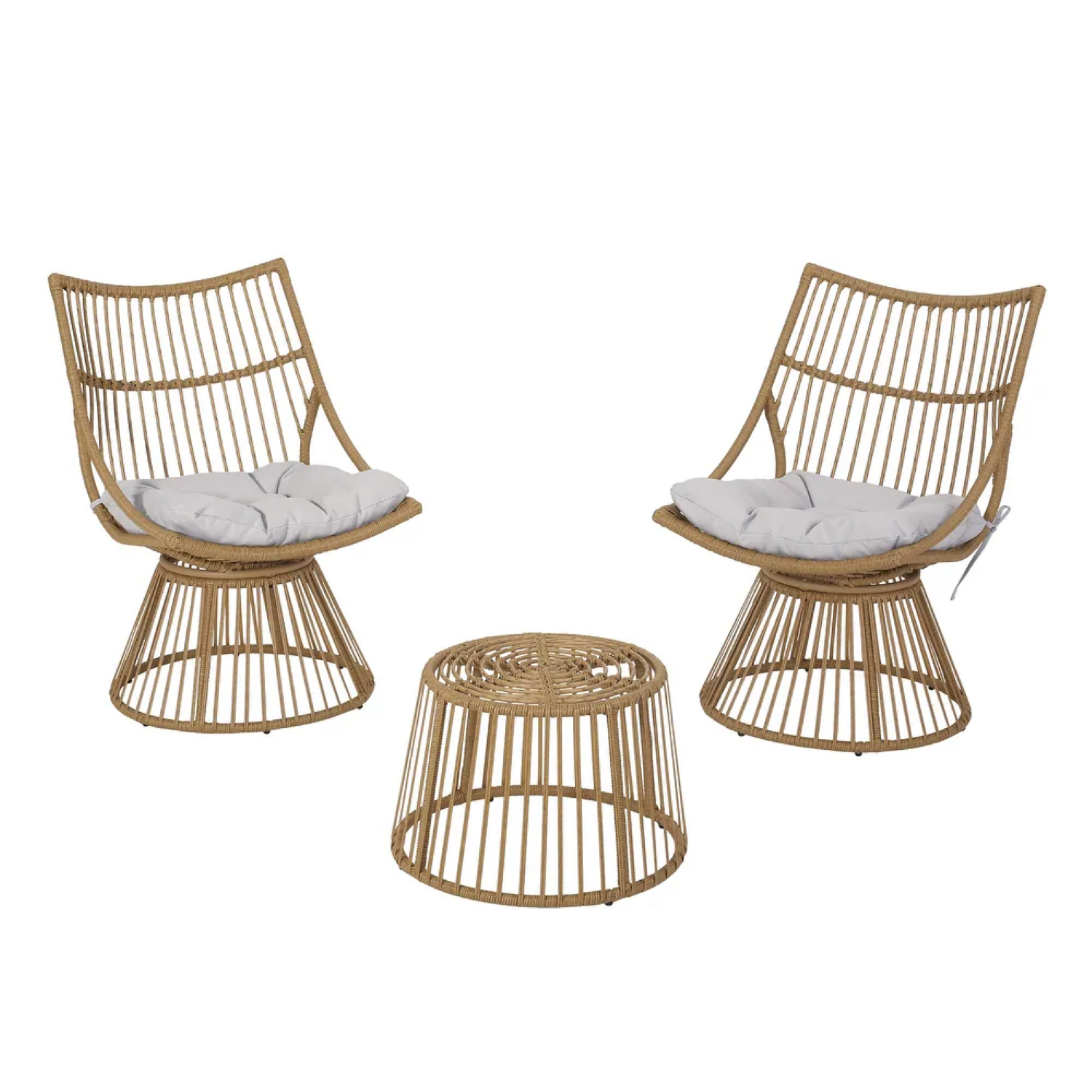 Elaine Outdoor Side Table Rattan Frame - Light Brown