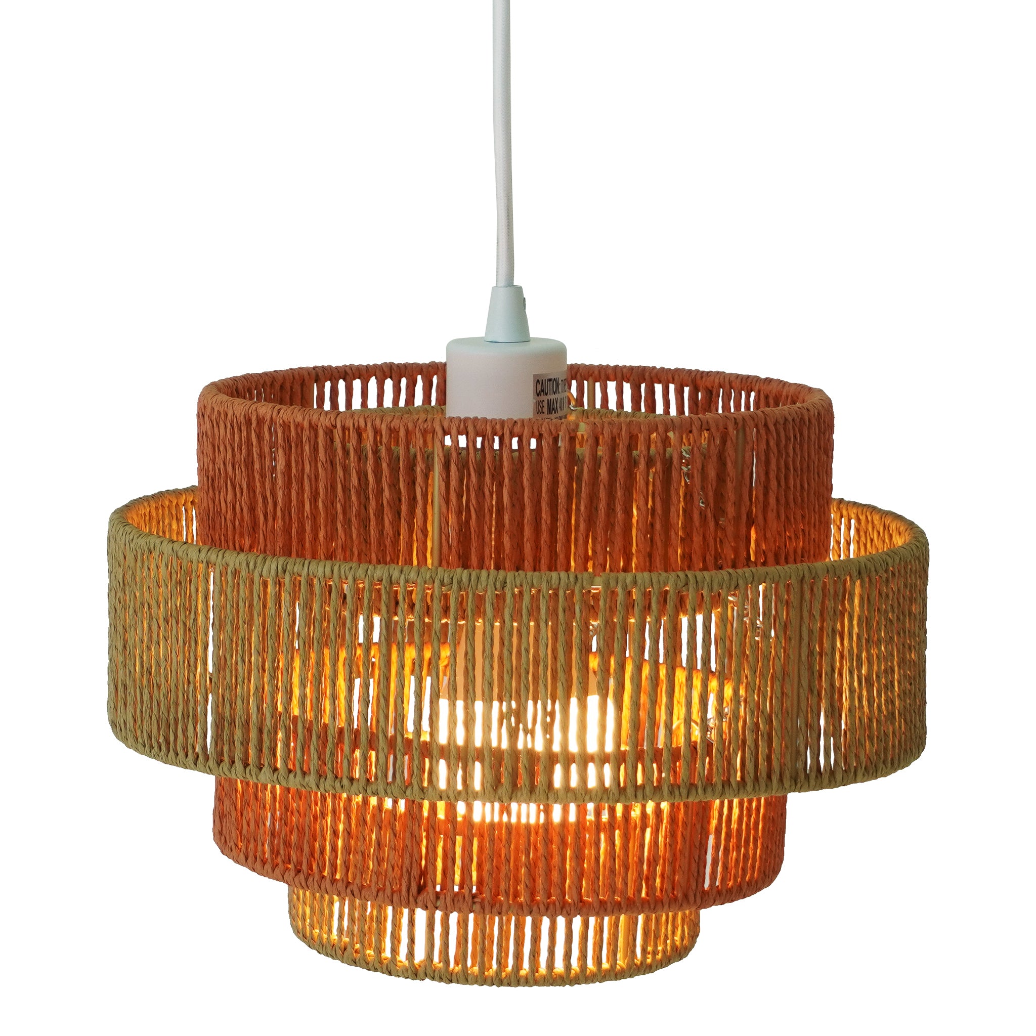 Flare Pendant Lamp White-Natural-Terracotta