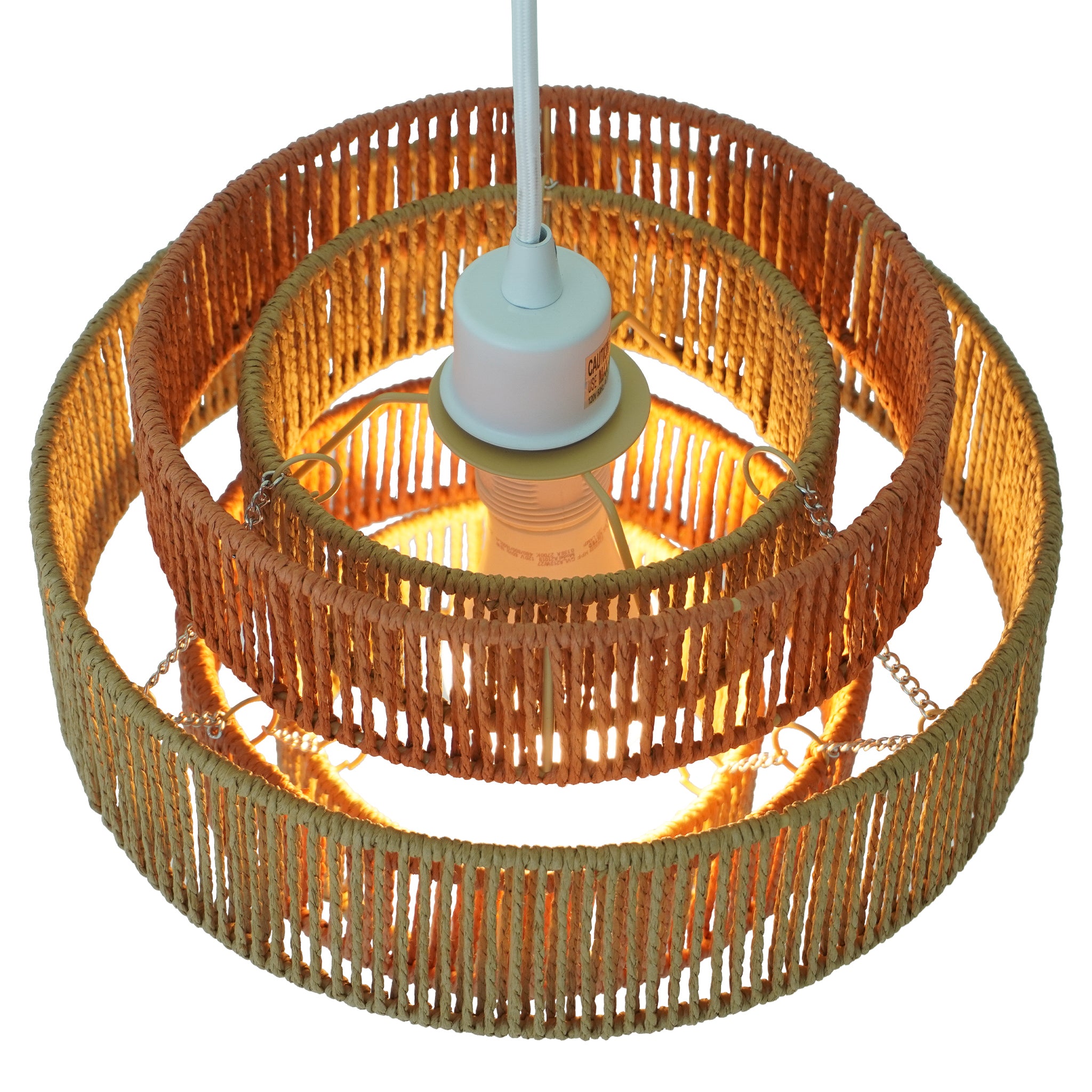 Flare Paper String Pendant Lamp | White, Natural, and Terracotta Weave | MidinMod