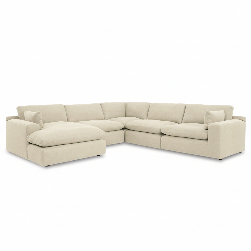 Elyza 5-Piece Sectional with Chaise - Left-Arm Chaise