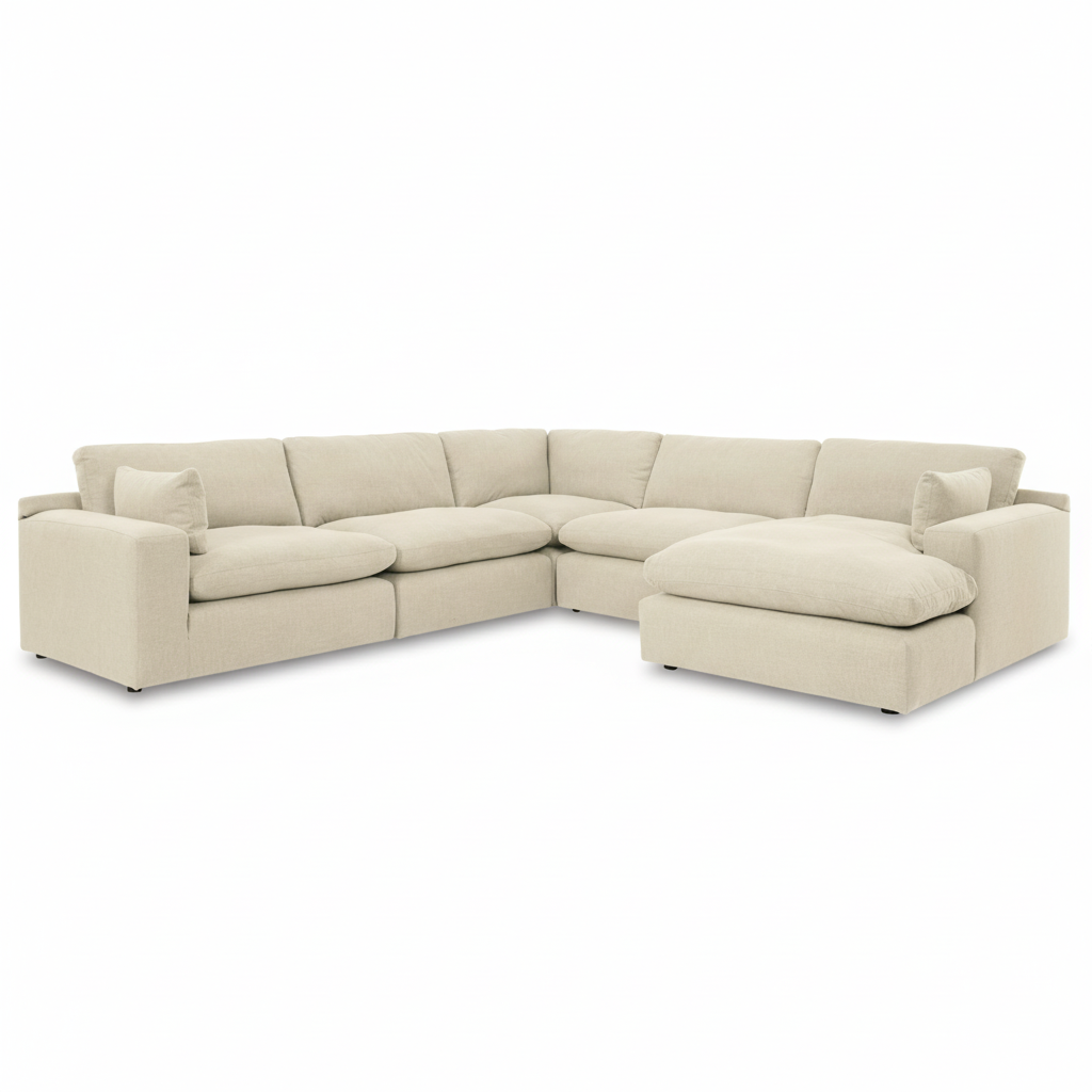 Elyza 5-Piece Sectional with Chaise - Left-Arm Chaise