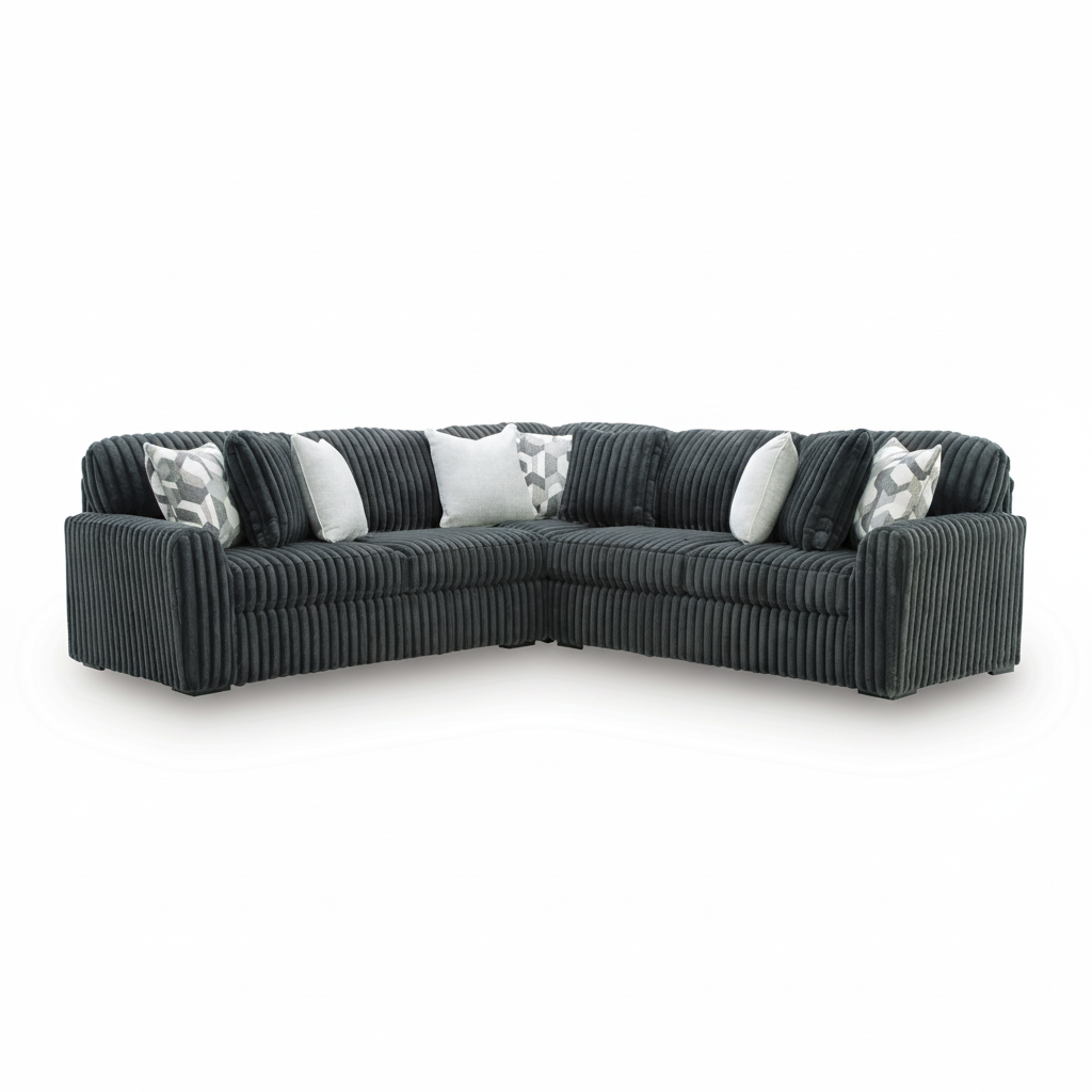 Midnight-Madness 3-Piece Sectional - Onyx