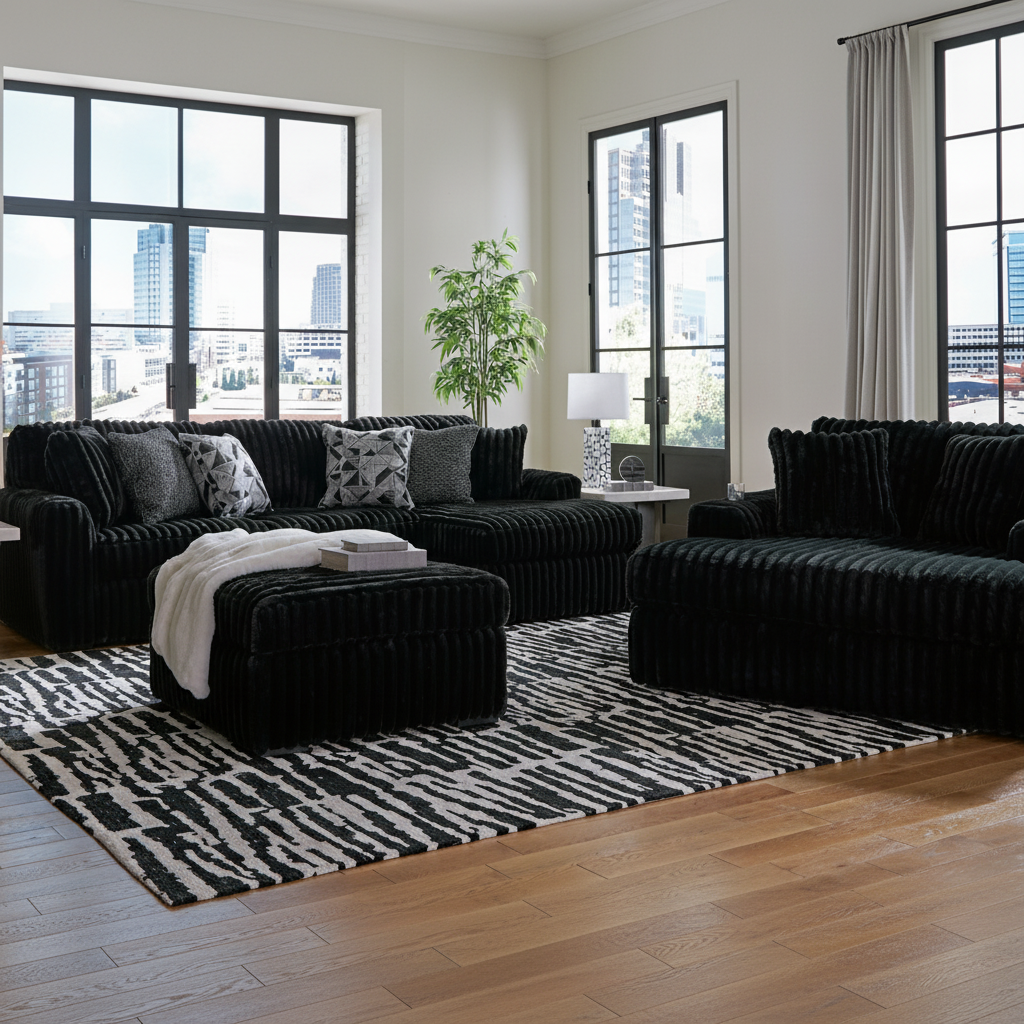 Midnight-Madness 3-Piece Sectional Sofa