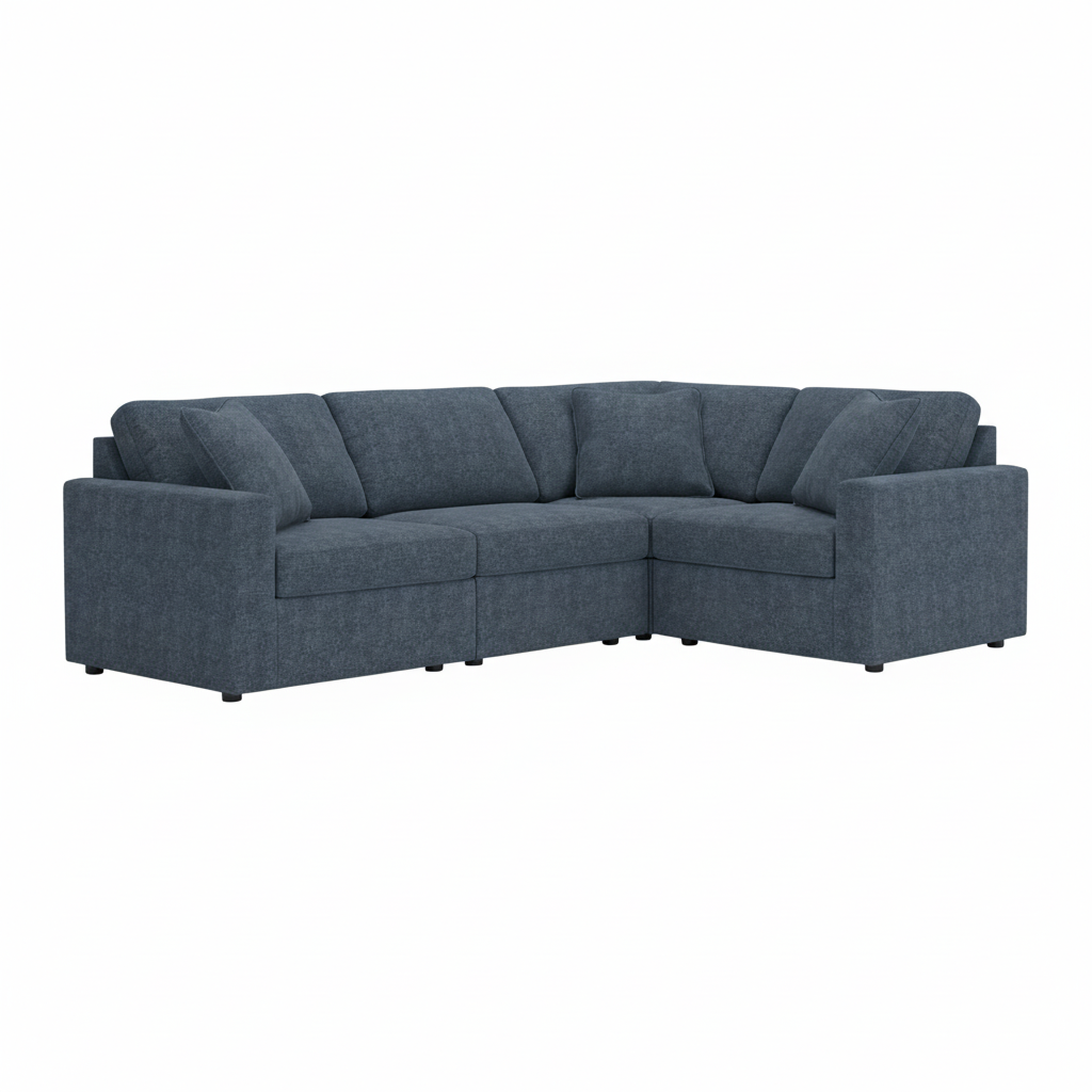 Modmax 4-Piece Sectional - Ink, Armless Chair, 2 Corner Chairs, Wedge