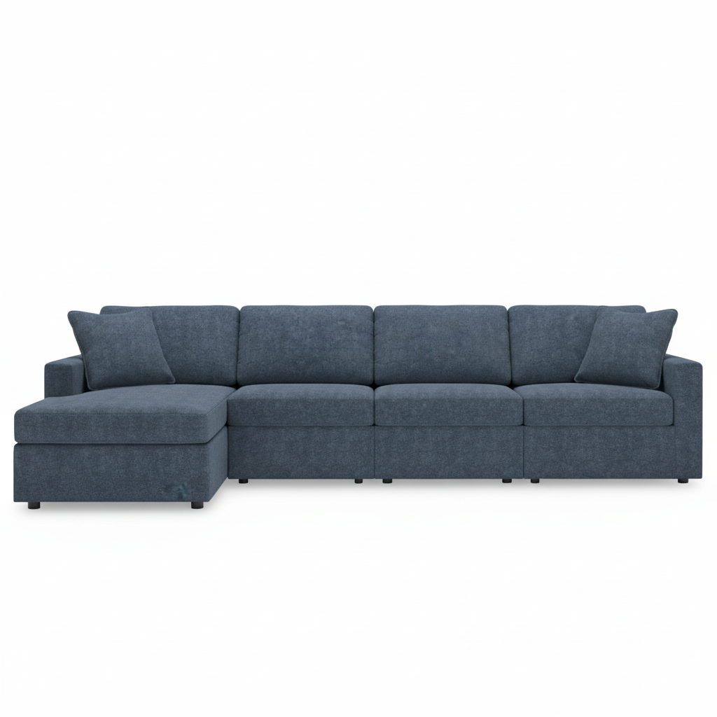Modmax 4-Piece Sectional with Chaise - Ink, Left-Arm Chaise, 2 Armless Chairs