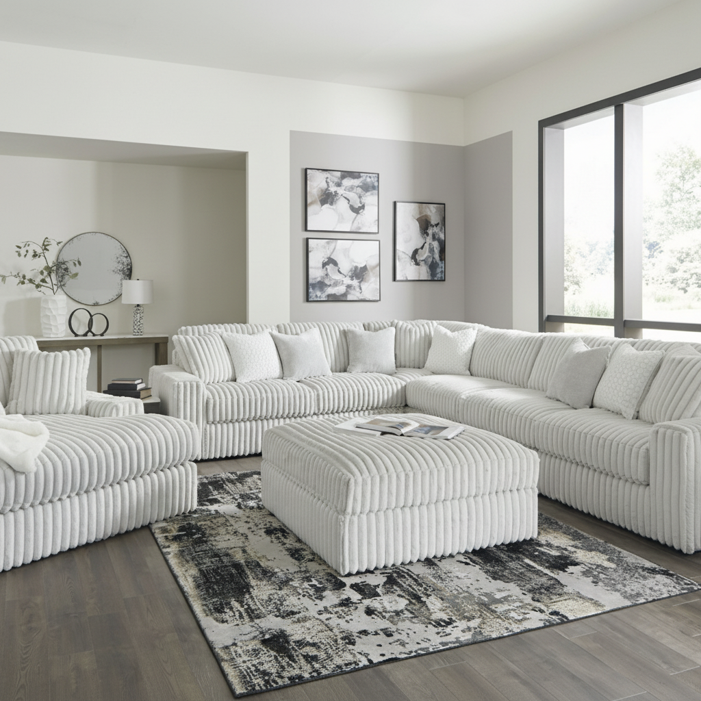Stupendous 3-Piece Sectional with Chaise